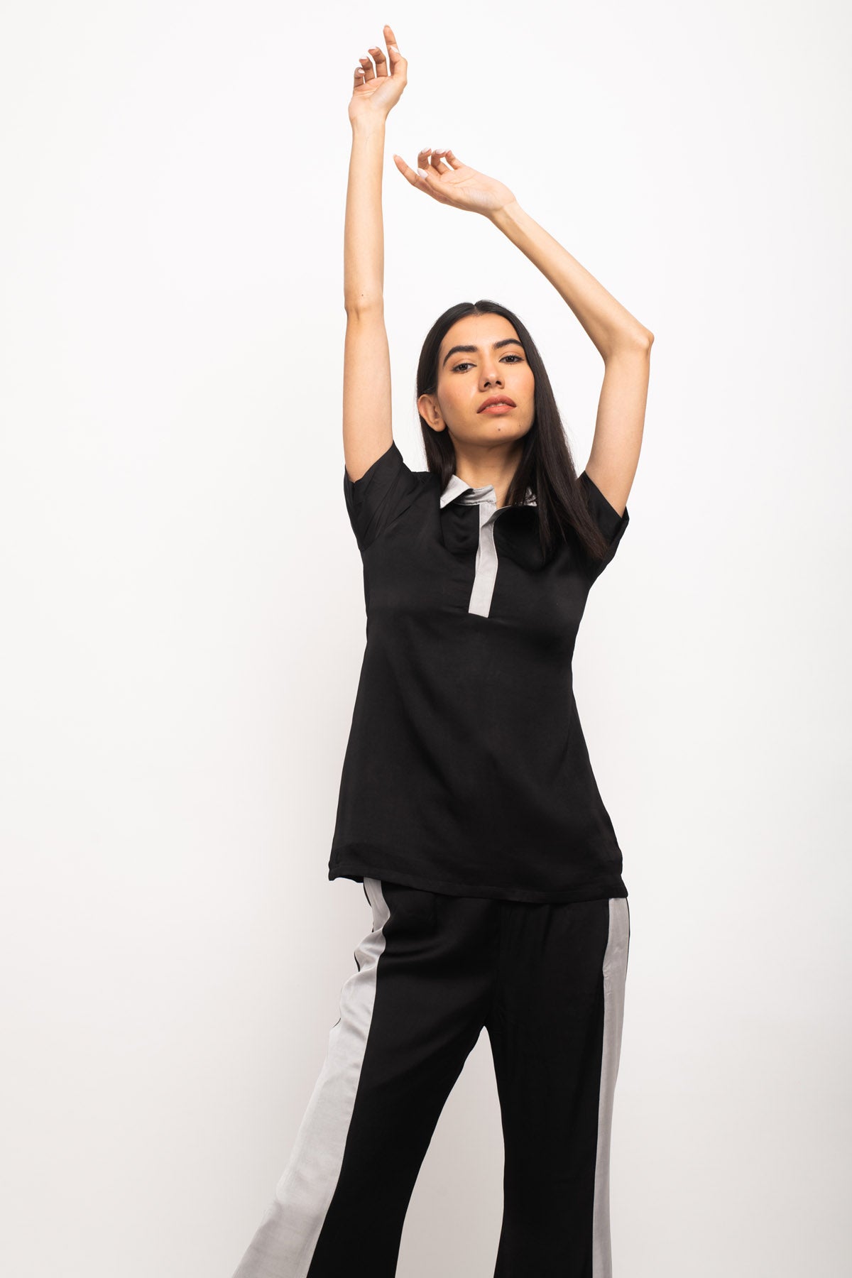 Color Blocked Panelled Co-ord Set