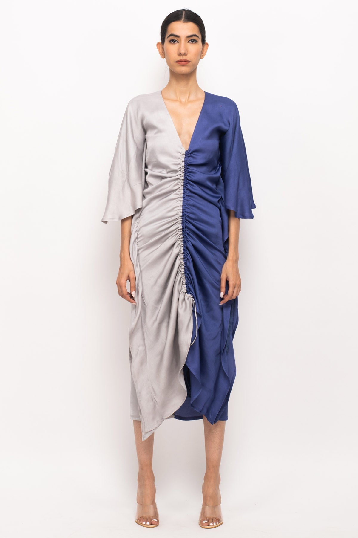 Buy Neora by Nehal ChopraColor Blocked Adjustable Ruched Kaftan for Women Online