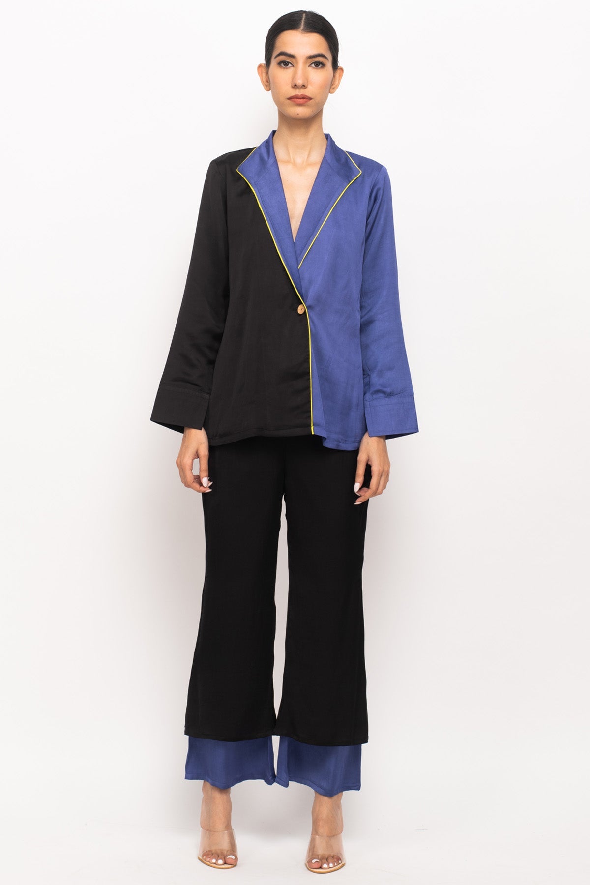 Buy Neora by Nehal ChopraColor Blocked Blazer Co-ord Set for Women Online