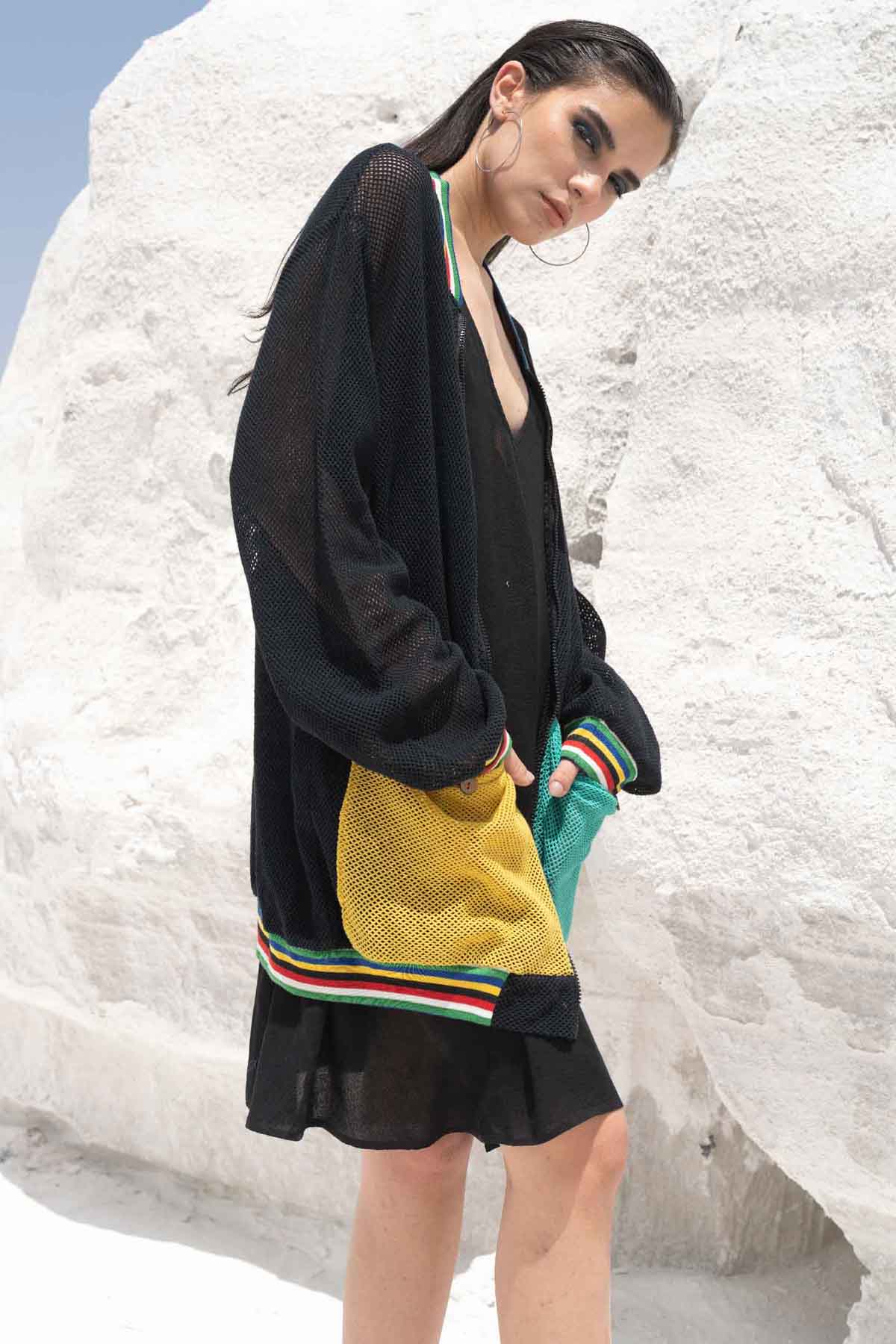 Cotton Net Long Jacket