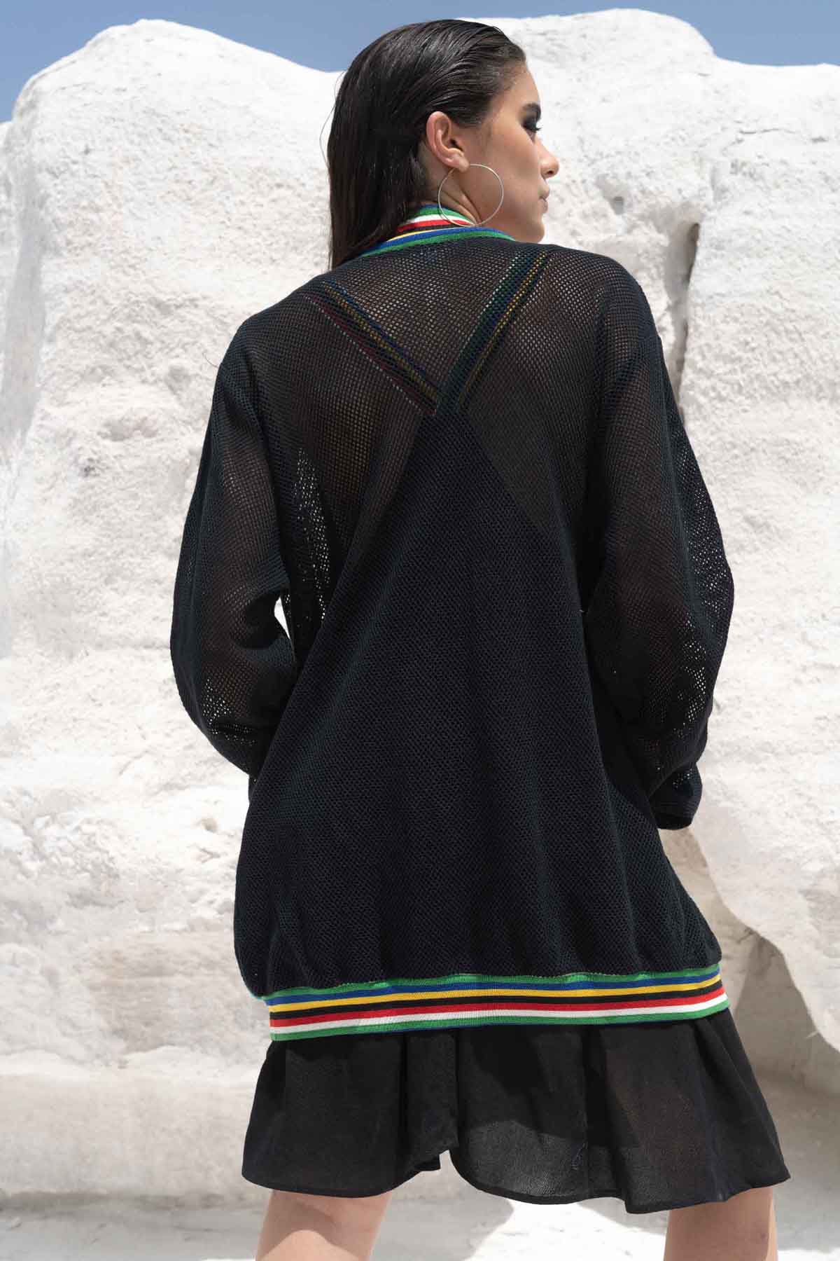 Cotton Net Long Jacket