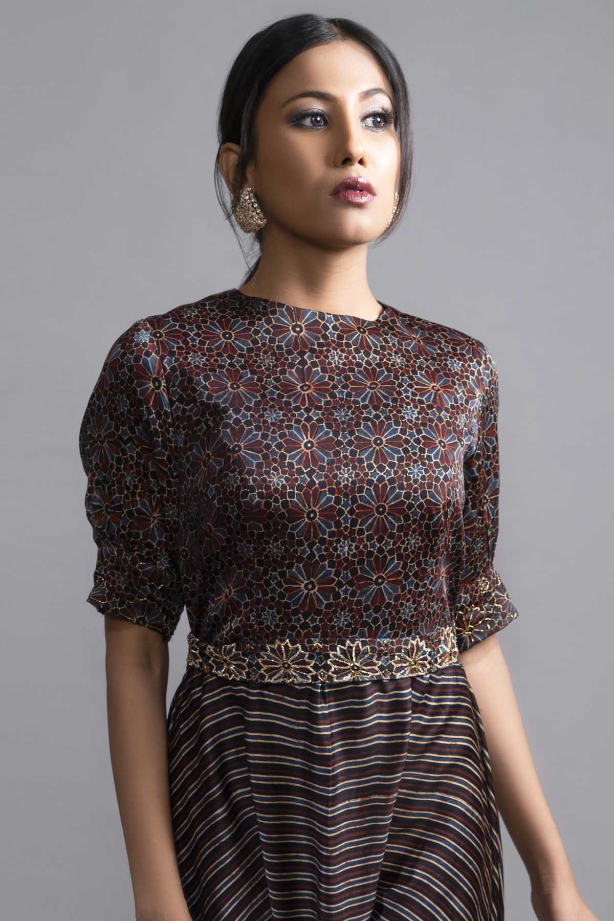 Cowl Pattern Zardozi Jumpsuit