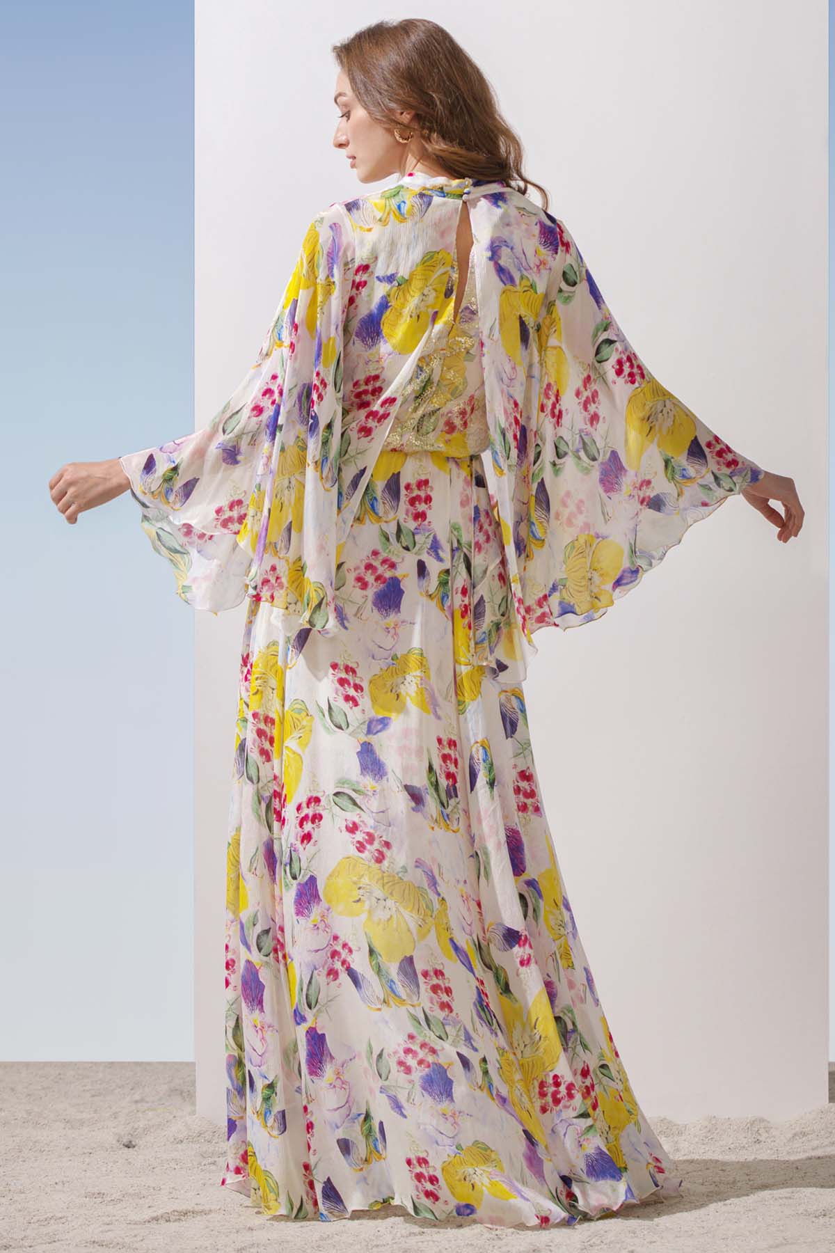 Cowled Neck Printed Dress