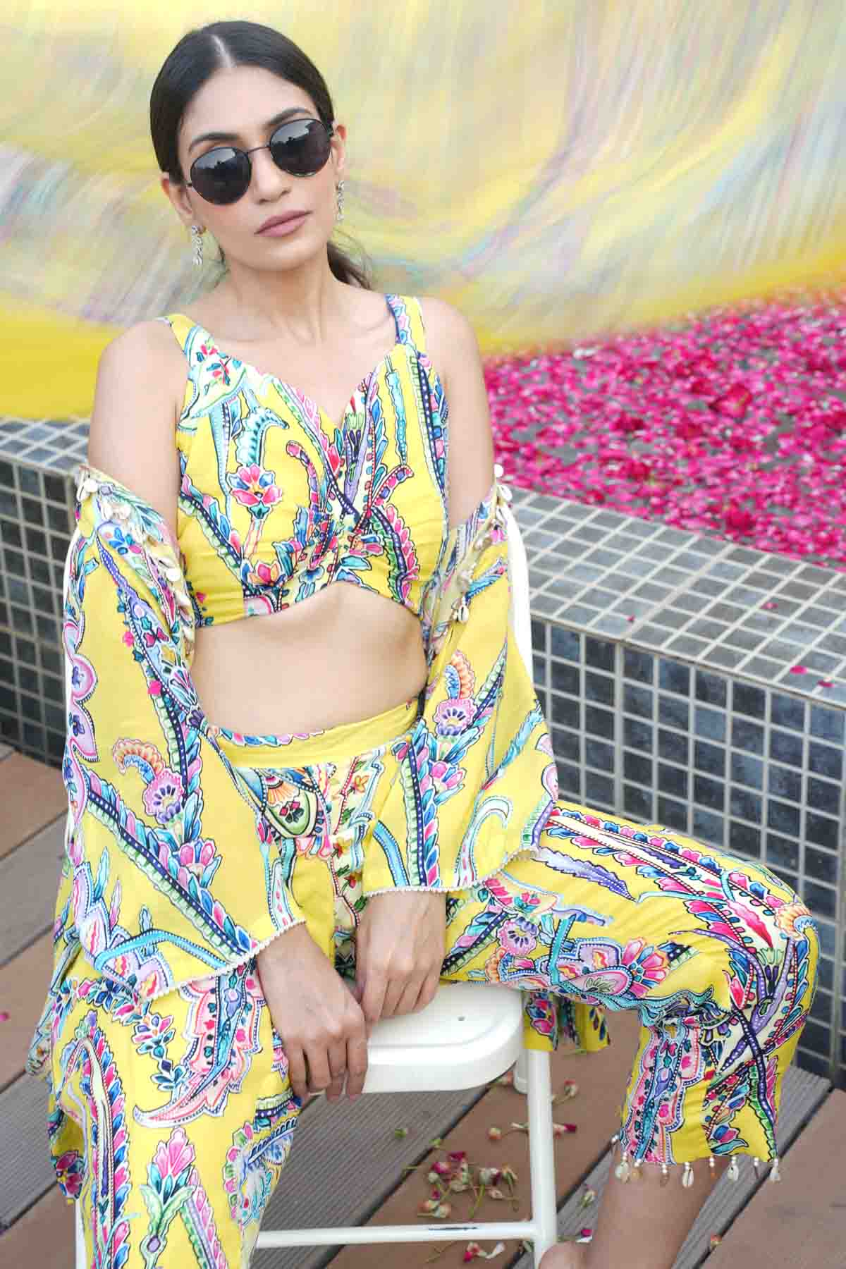 Crepe Printed Overlay Co-ord Set