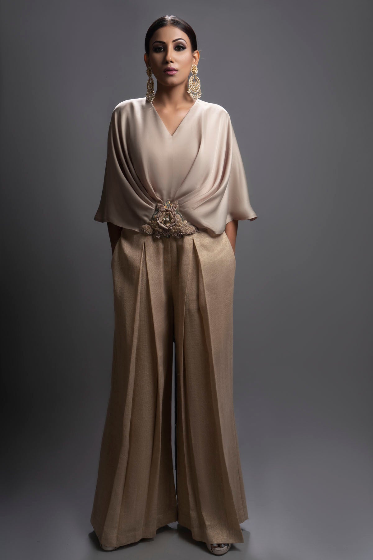 Cut Pipe Work Embellished Jumpsuit