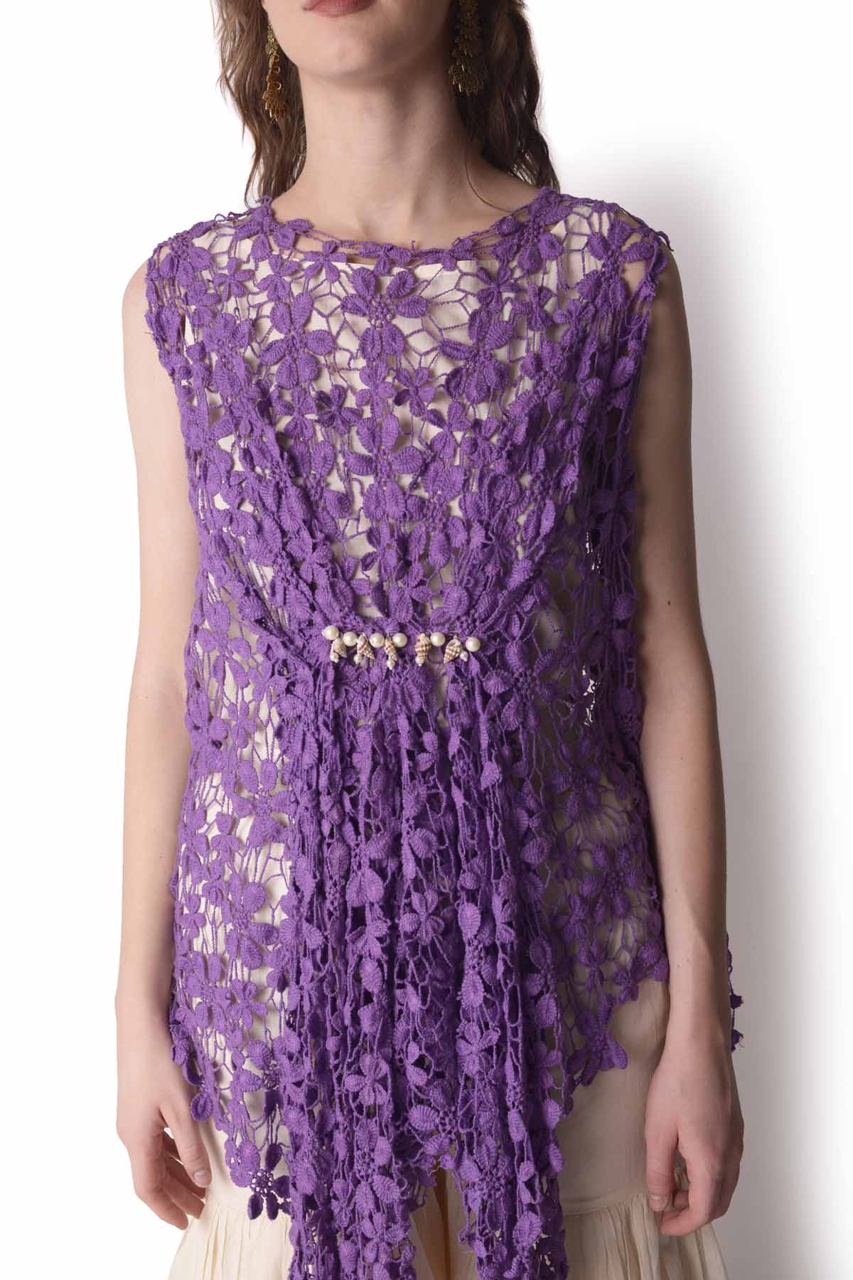 Cutwork Drape Top & Sharara Set