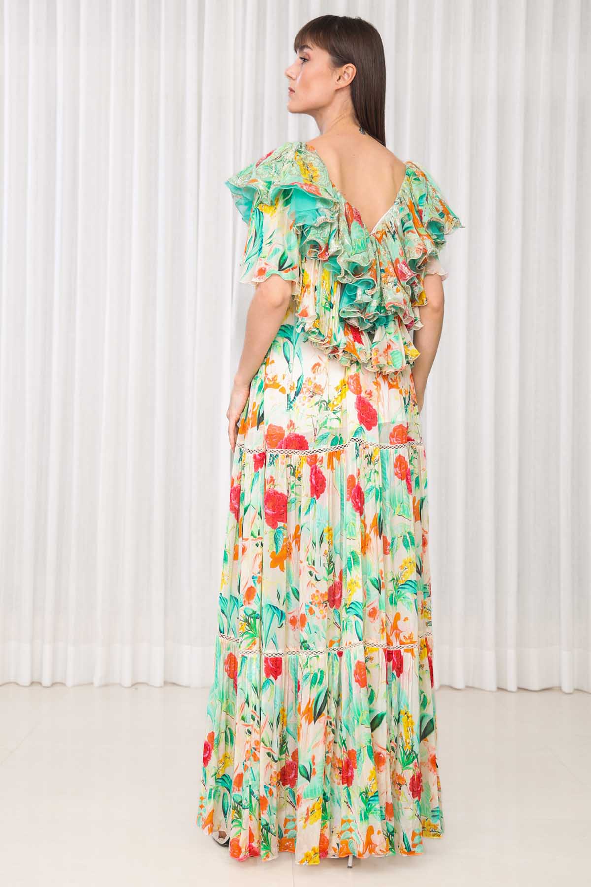 Dahlia Bouquet Printed Dress