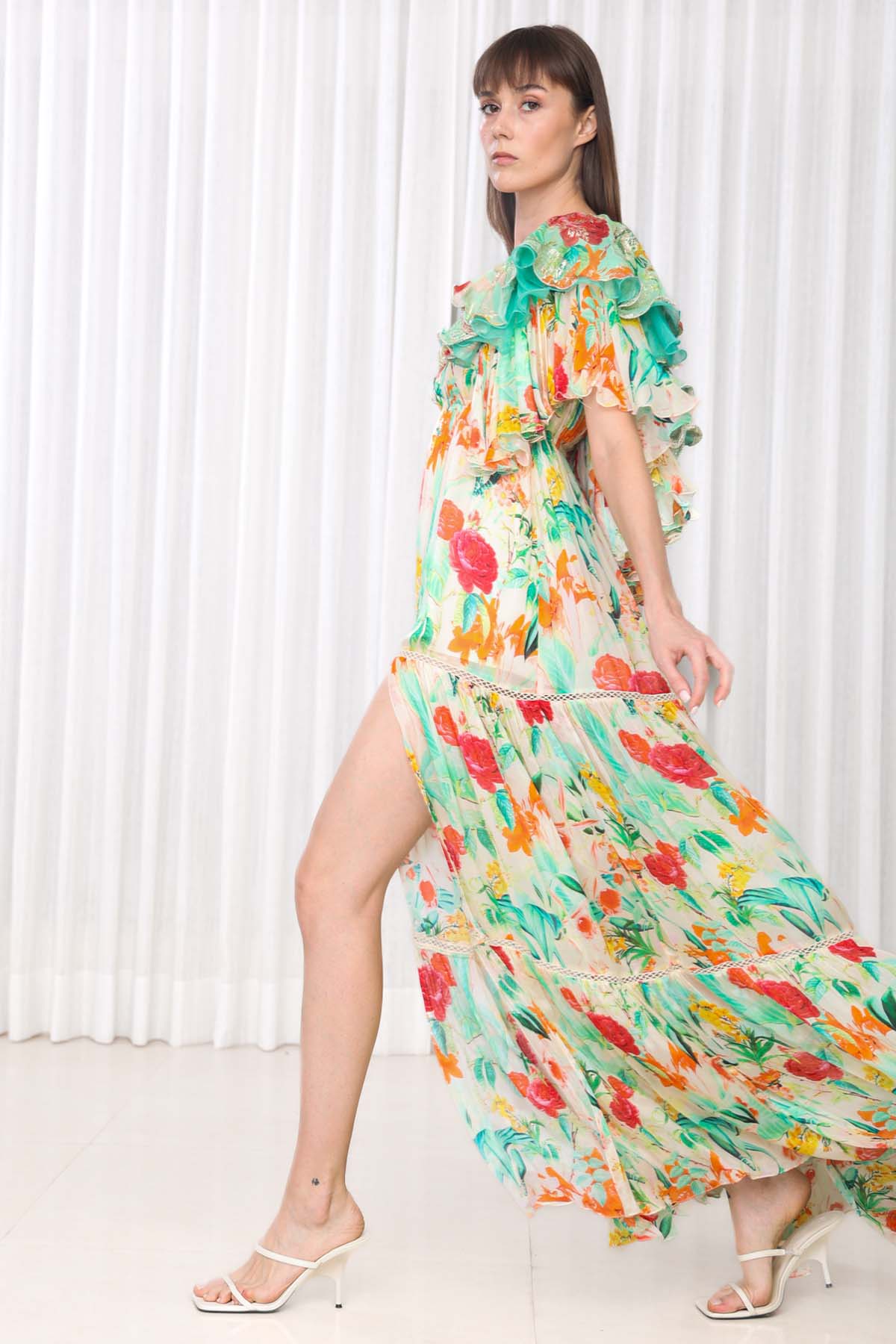 Dahlia Bouquet Printed Dress