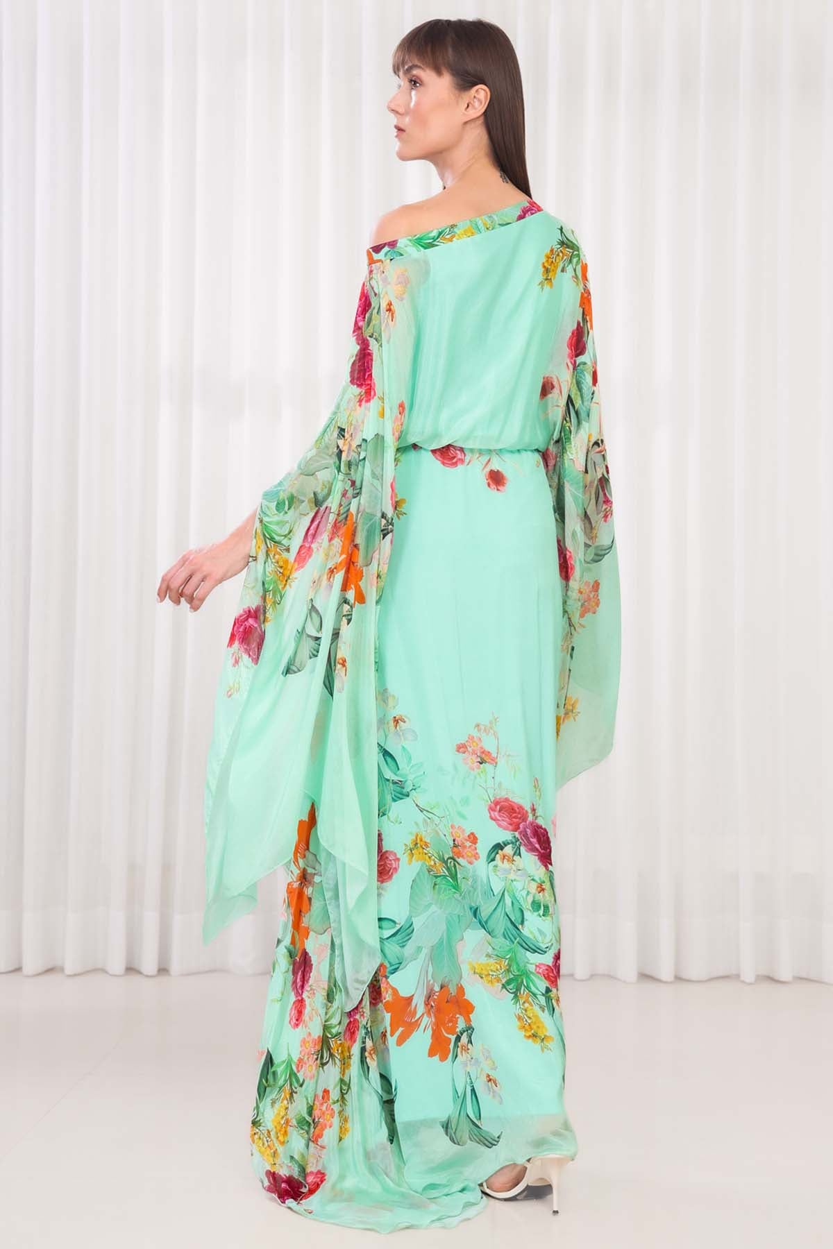 Dahlia Bouquet Printed Kaftan