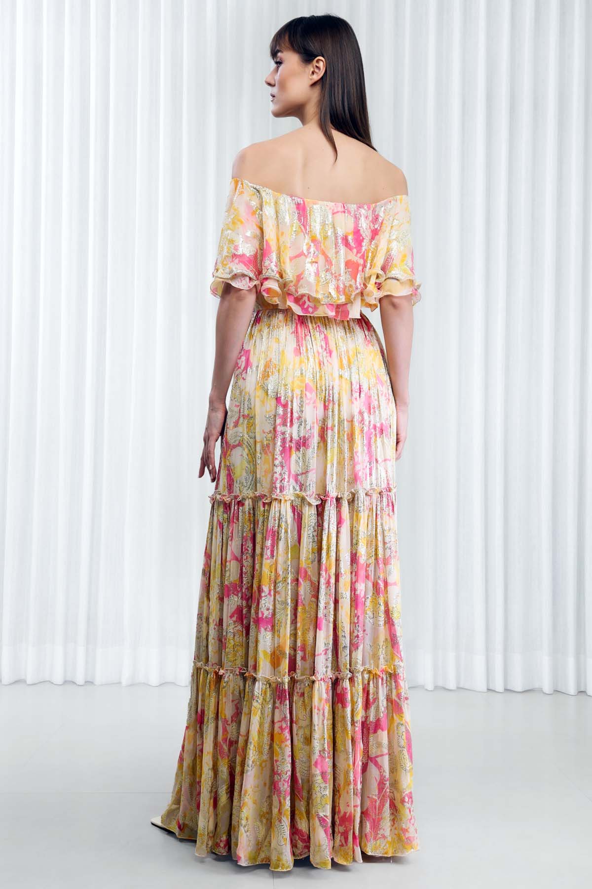 Daisy Printed Off Shoulder Dress