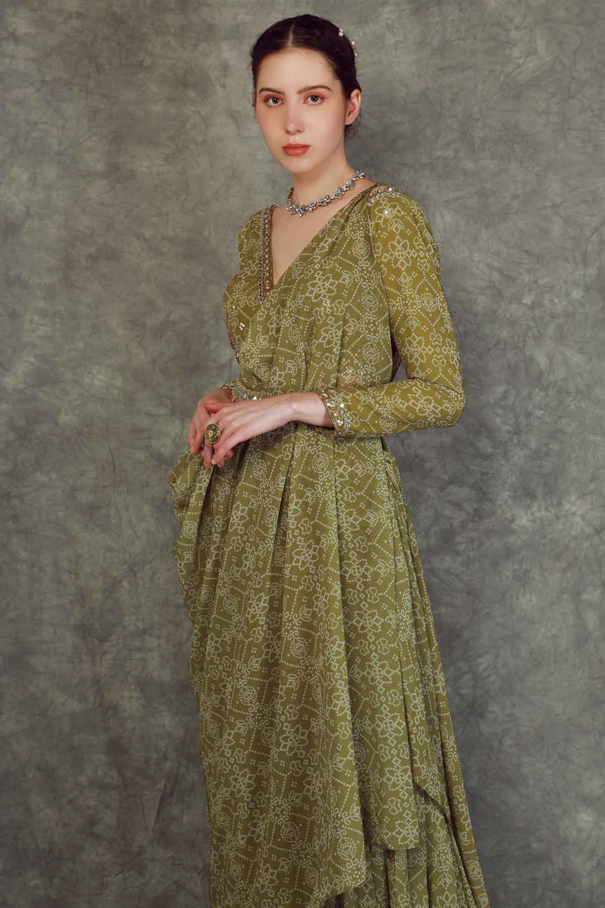 Draped Printed Sharara Set