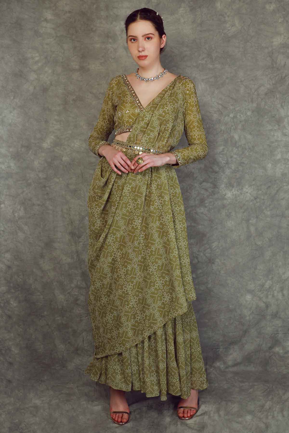 Designer Neha Khullar Draped Printed Sharara Set for Women Online