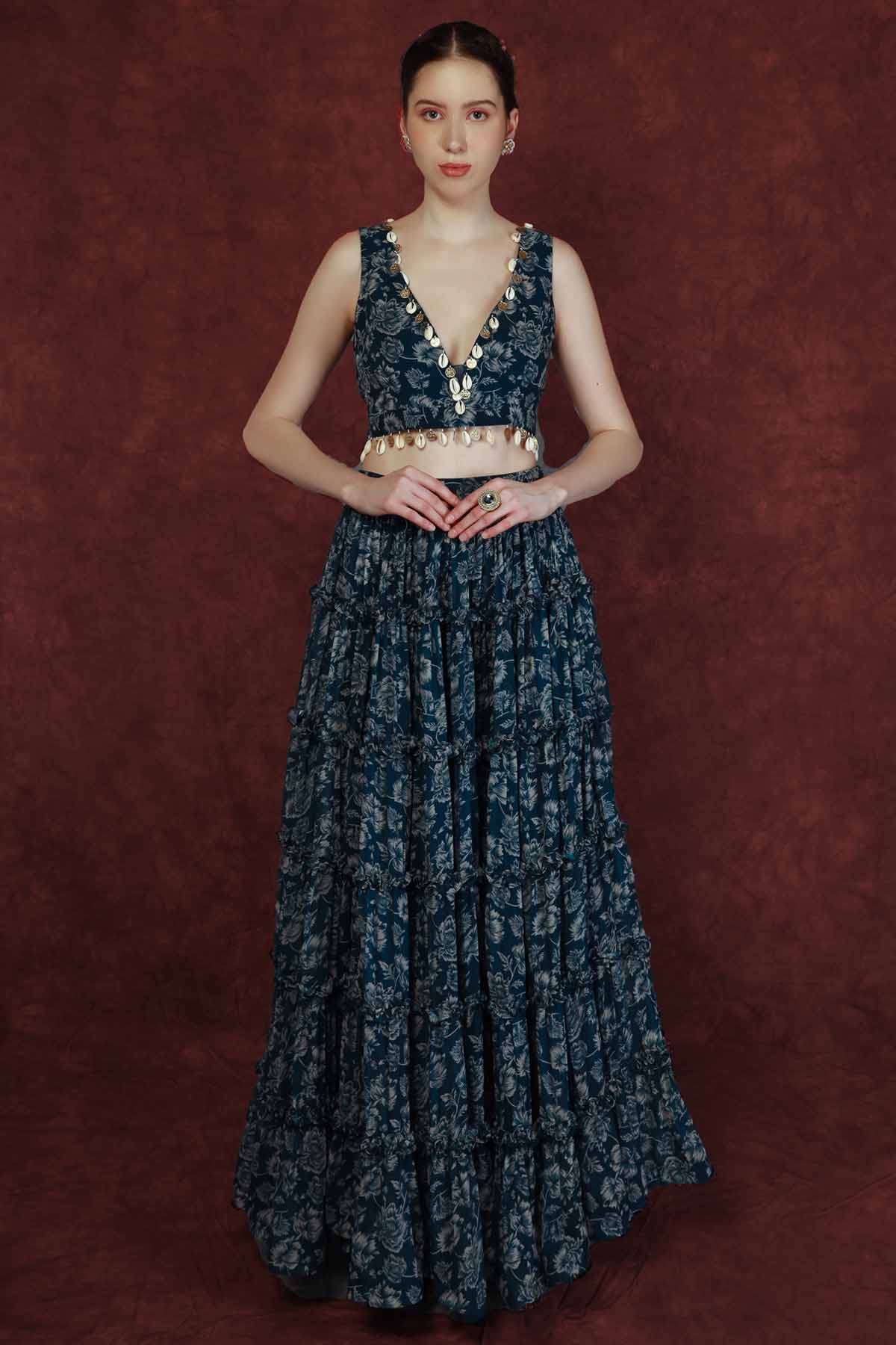 Embellished & Printed Lehenga Set