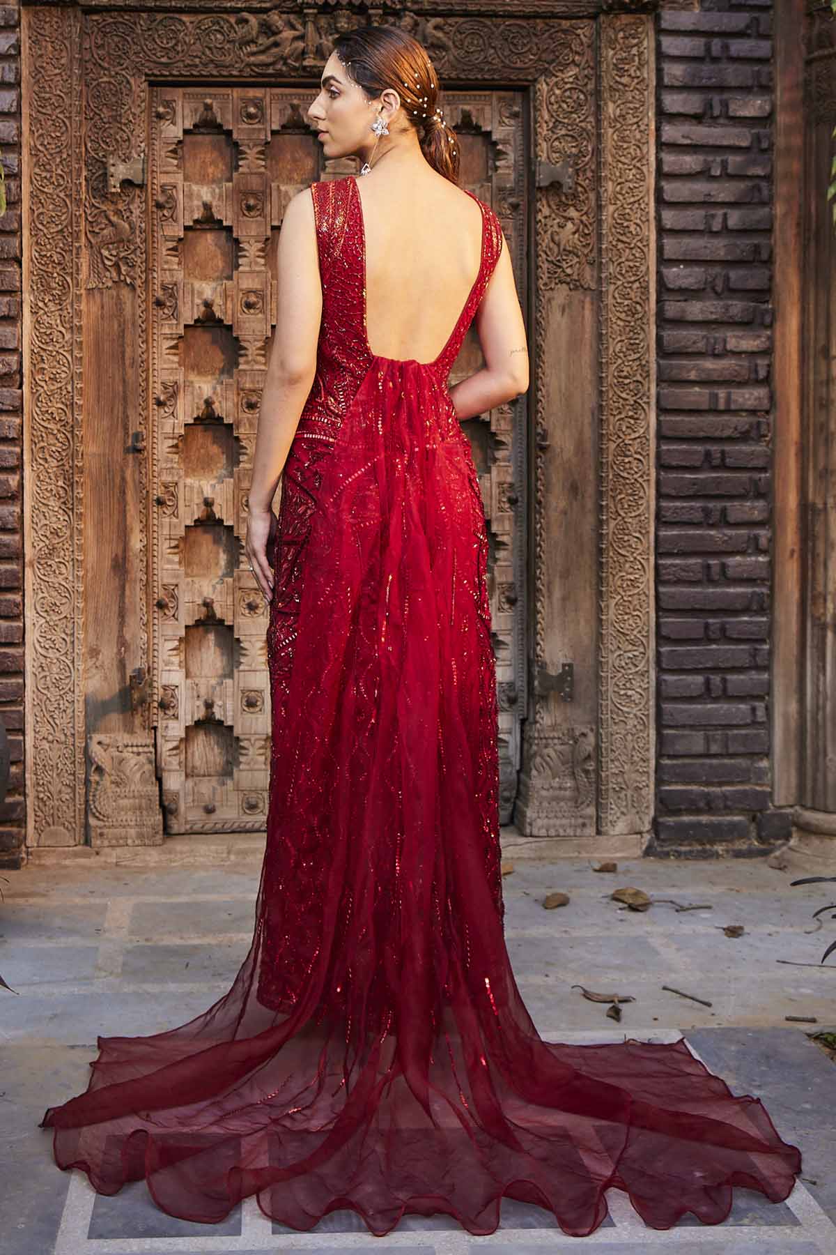 Embroidered Cocktail Gown