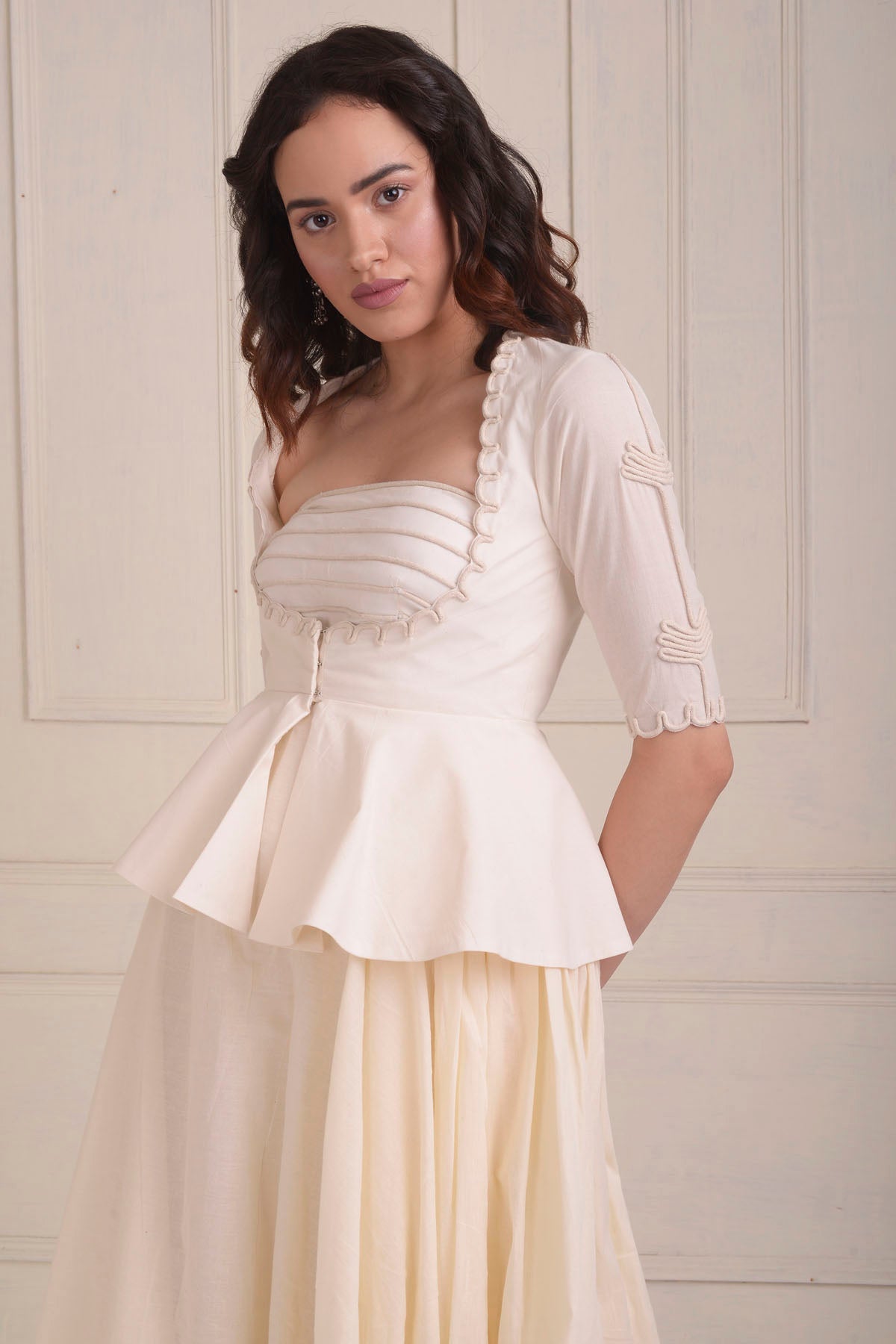 Embroidered Jacket & Gown Set