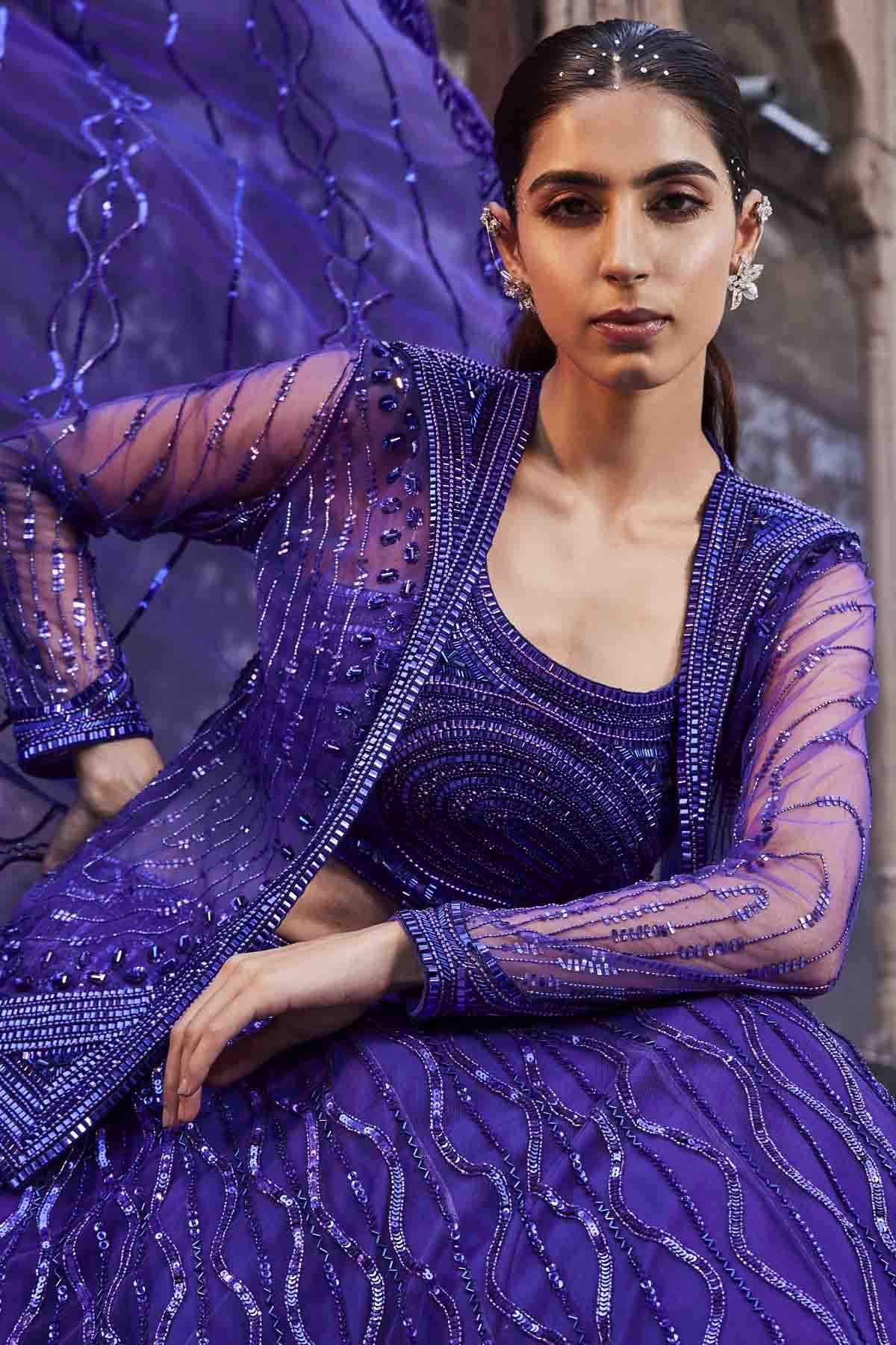 Embroidered Jacket & Lehenga Set