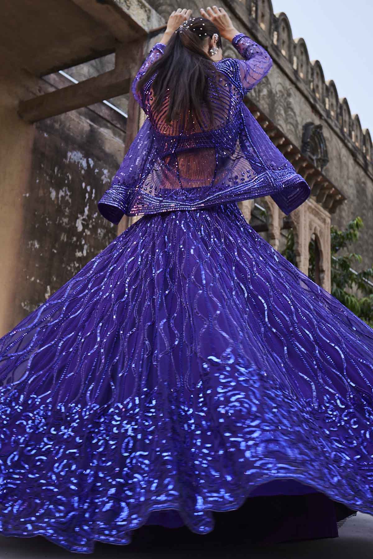 Embroidered Jacket & Lehenga Set