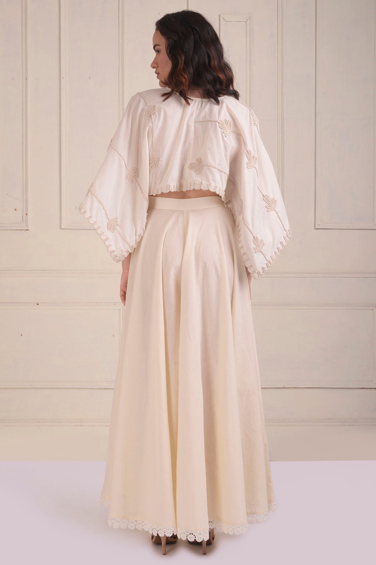 Embroidered Kaftan Top & Sharara Set