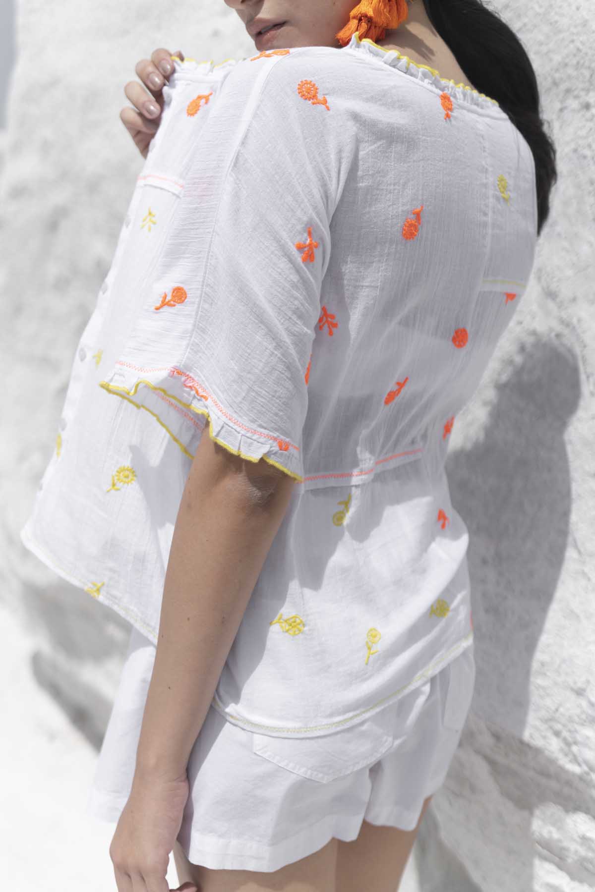 Embroidered Zig Zag Shirt