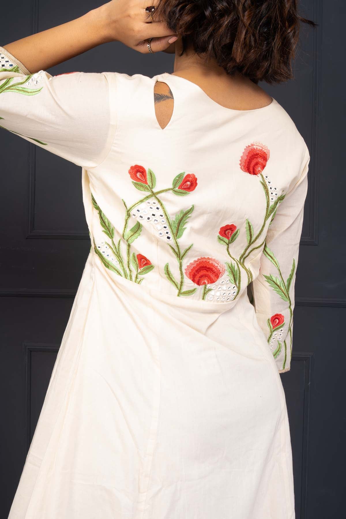 Embroidered Chanderi Kurta Set