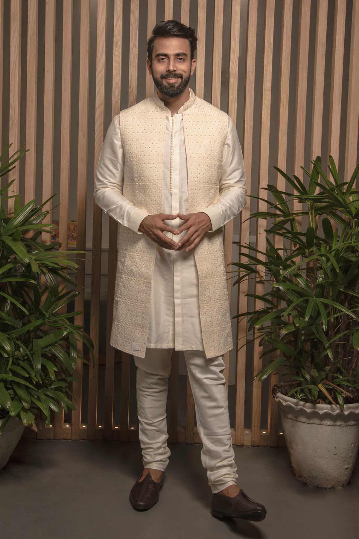 Buy Embroidered Jacket & Kurta Set Online