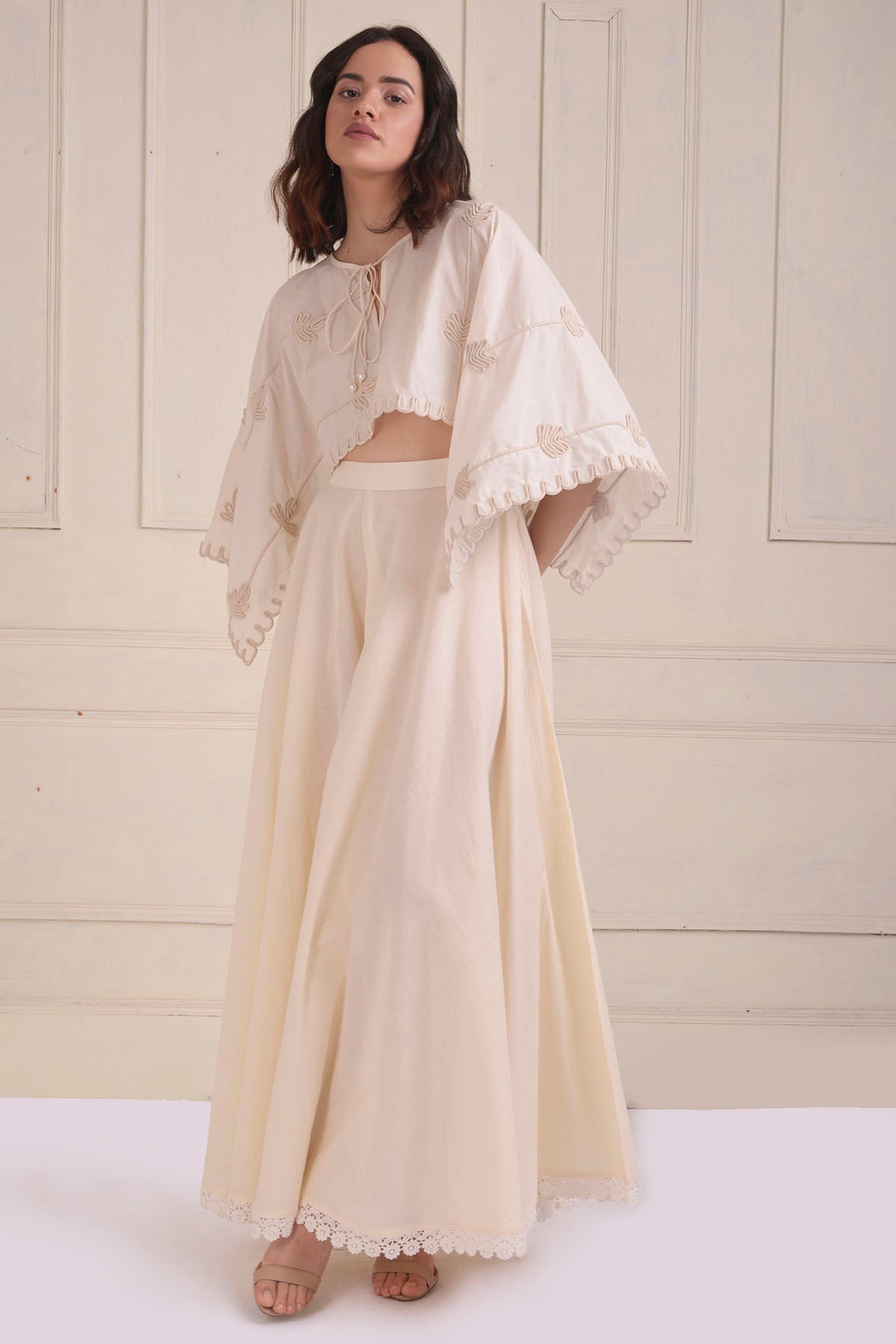 Embroidered Kaftan Top & Sharara Set