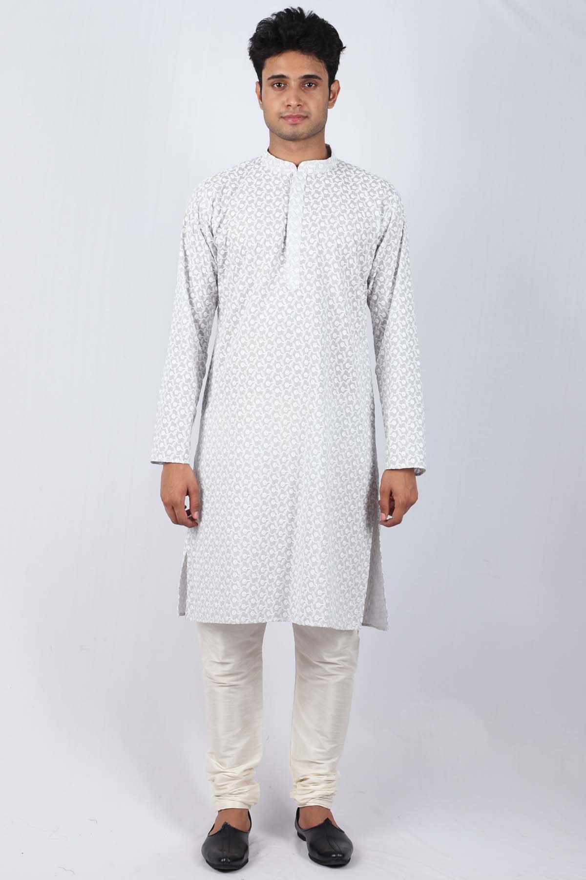 Buy Embroidered Mayur Van Kurta Set For Men Available online at ScrollnShops
