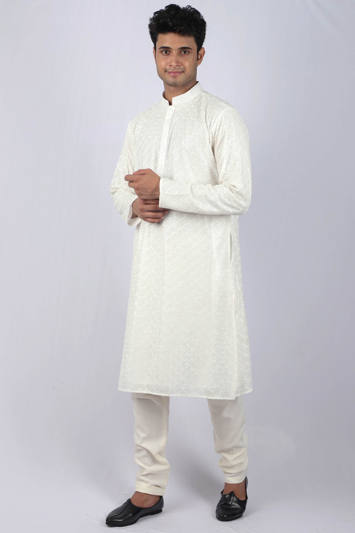 Buy Embroidered Shahjahaan Kurta Set For Men Available online at ScrollnShops