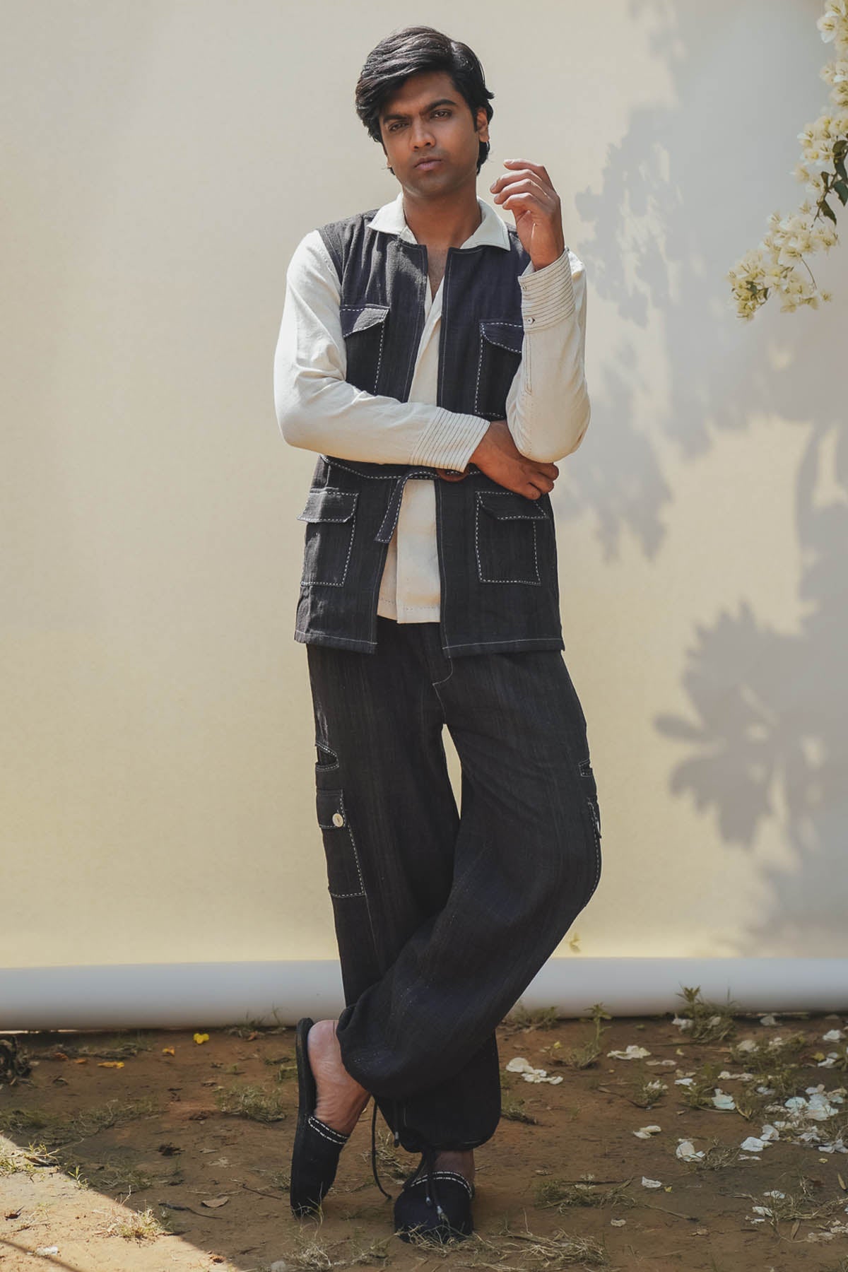 Buy Designer Embroidered Vest & Pants Set By Lafaani