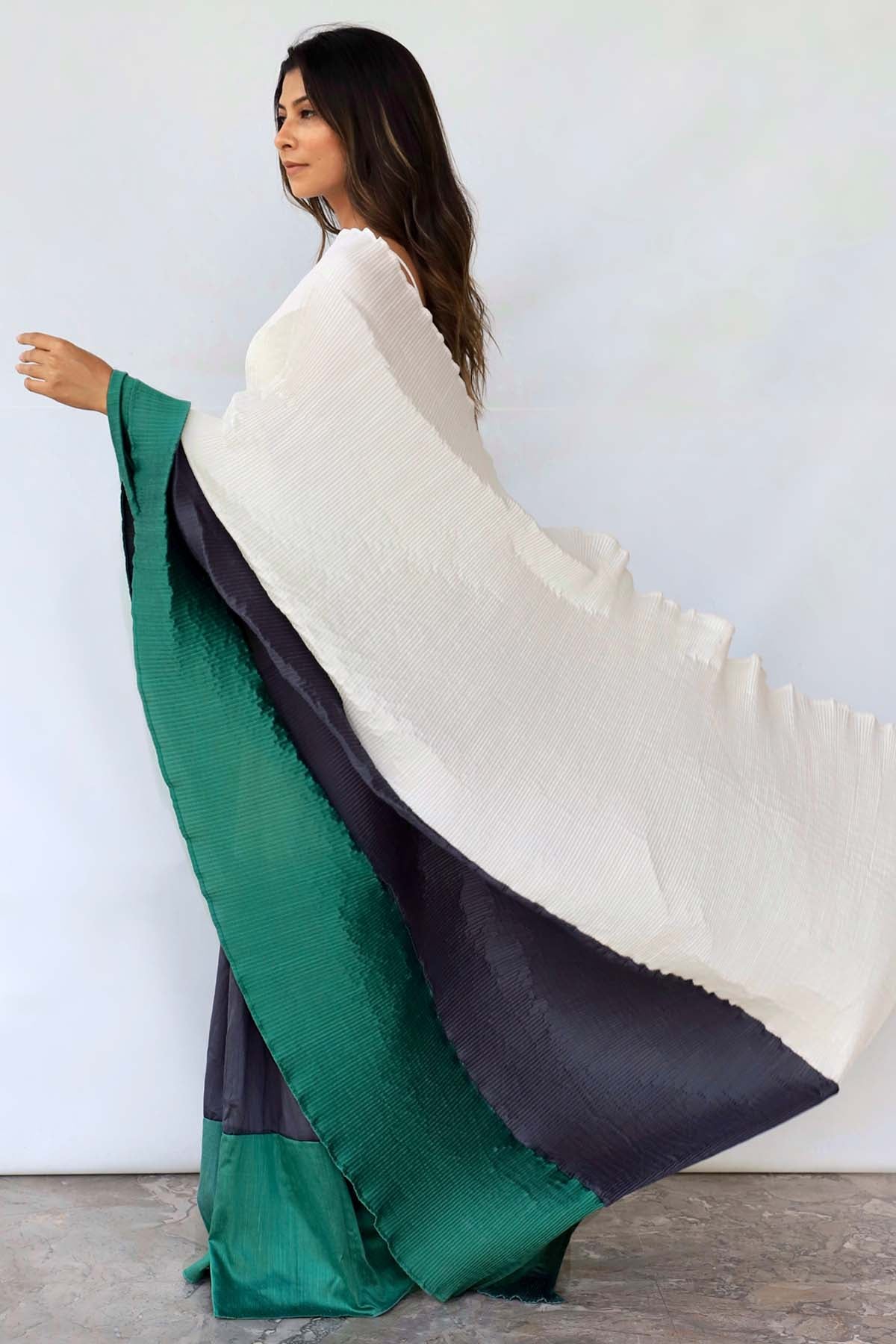 Evening Woods Silk Drape Saree