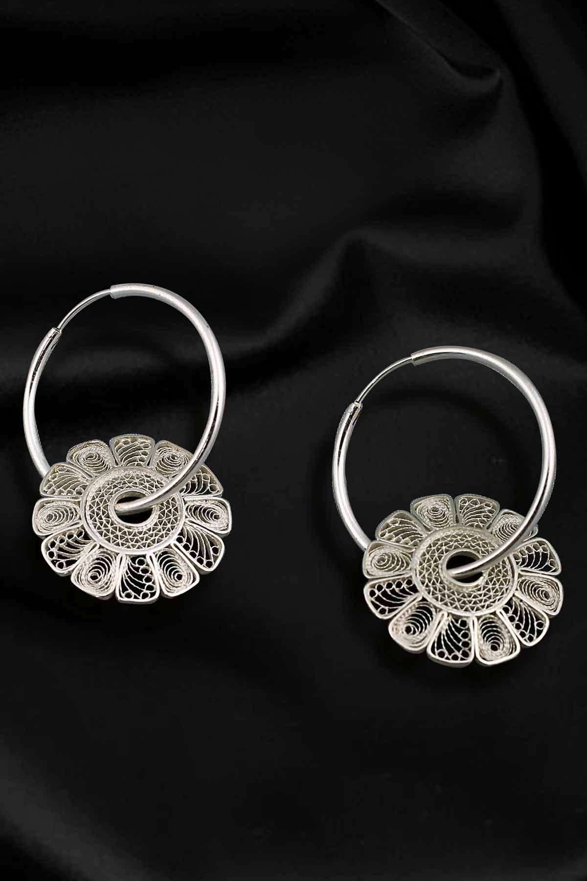 Filigree Flower Hoops