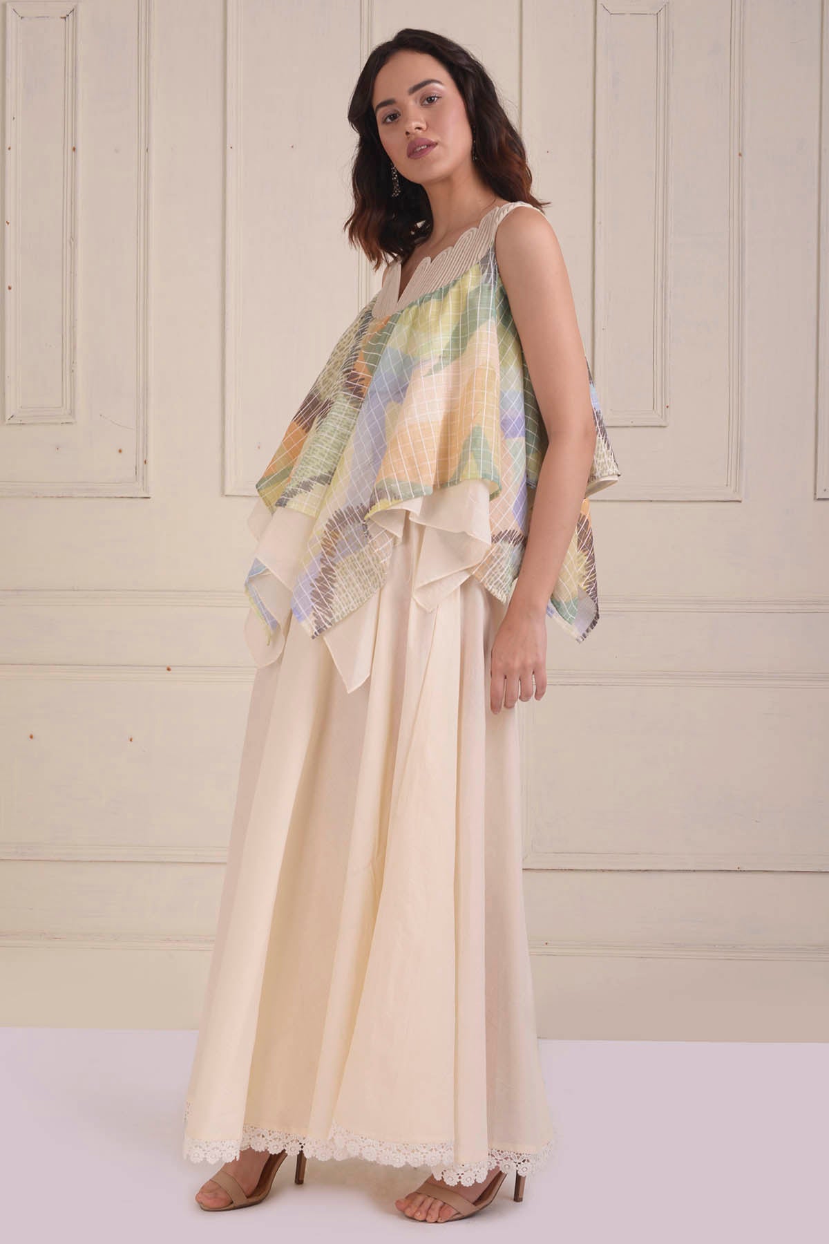 Flared Printed Top & Sharara Set