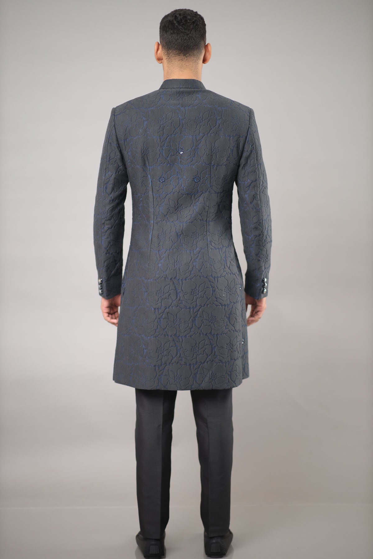 Floral Textured Sherwani Set