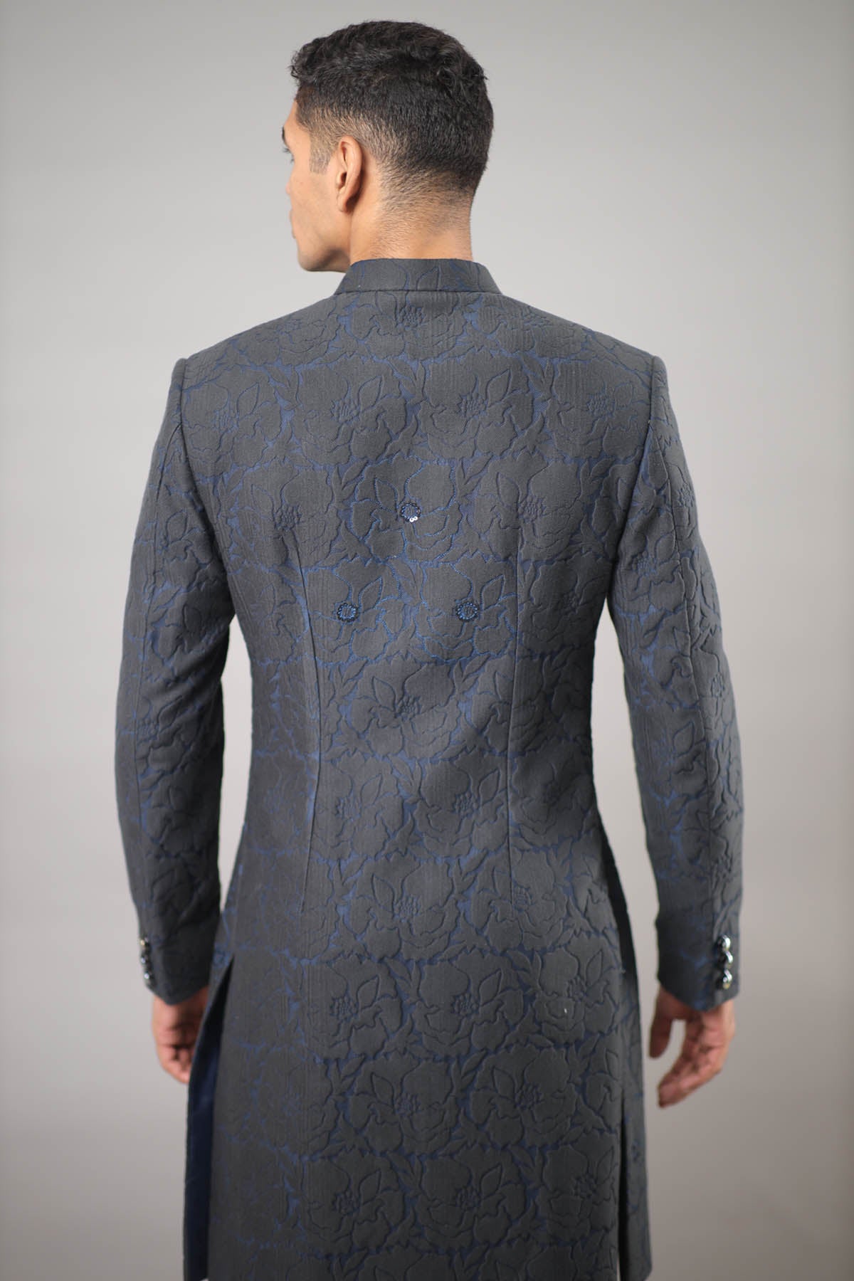Floral Textured Sherwani Set
