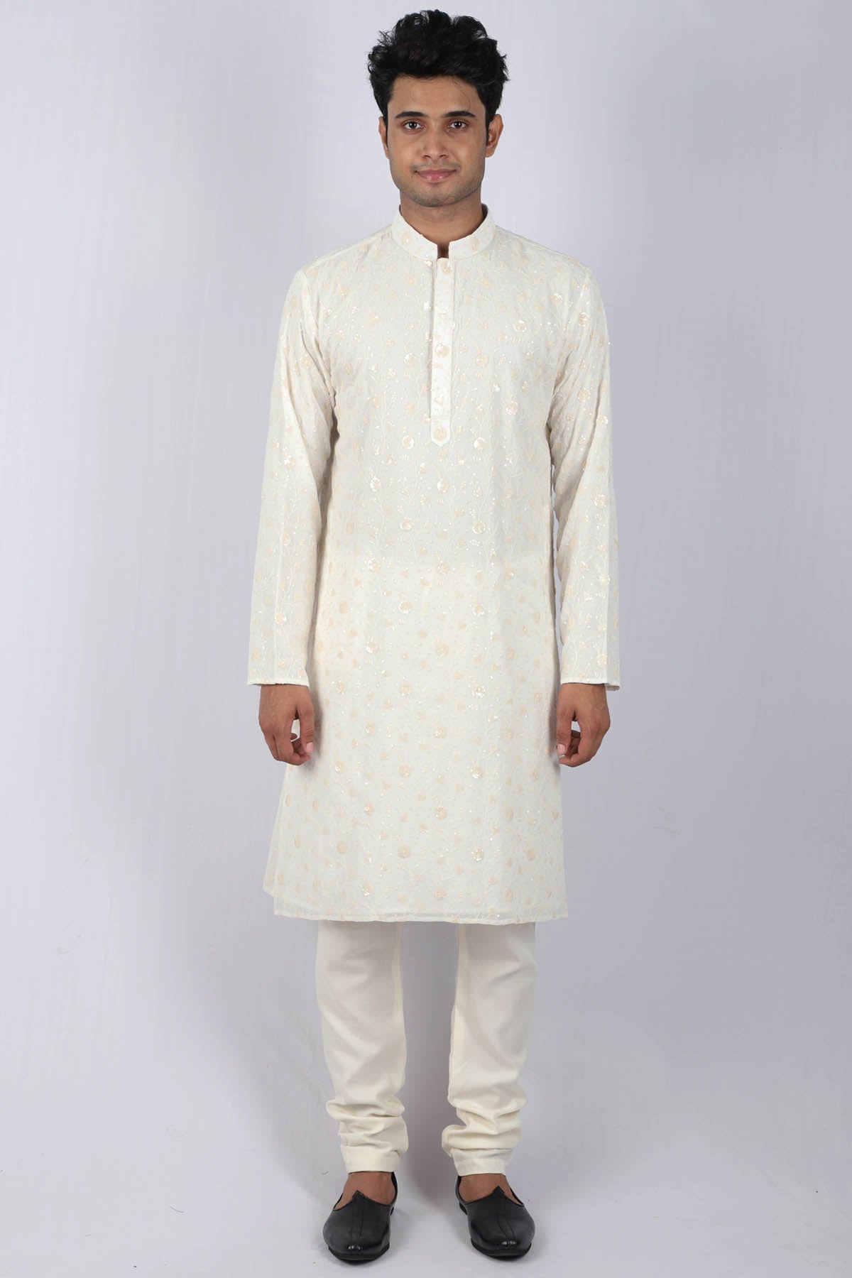Buy Floral Embellished Kurta Set For Men Available online at ScrollnShops