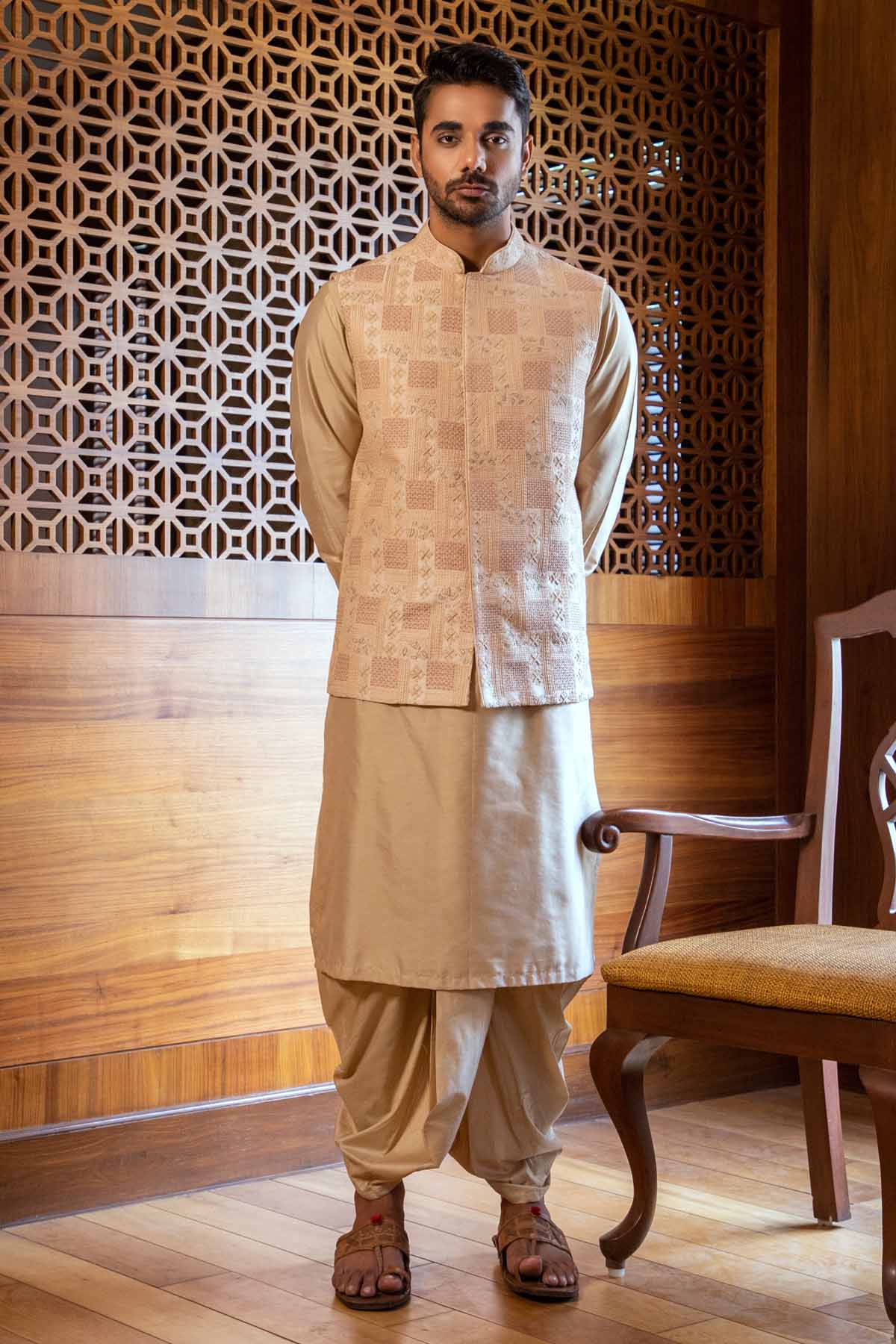 Buy French Knot Jacket & Kurta Set Online