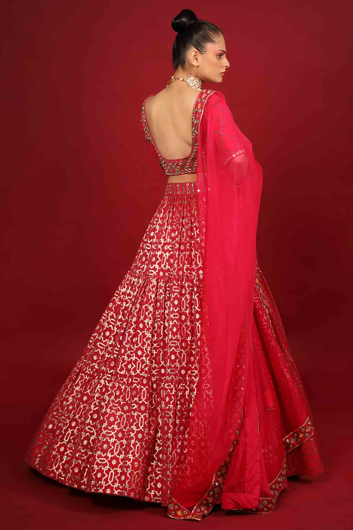 Fuchsia Embroidered Lehenga Set