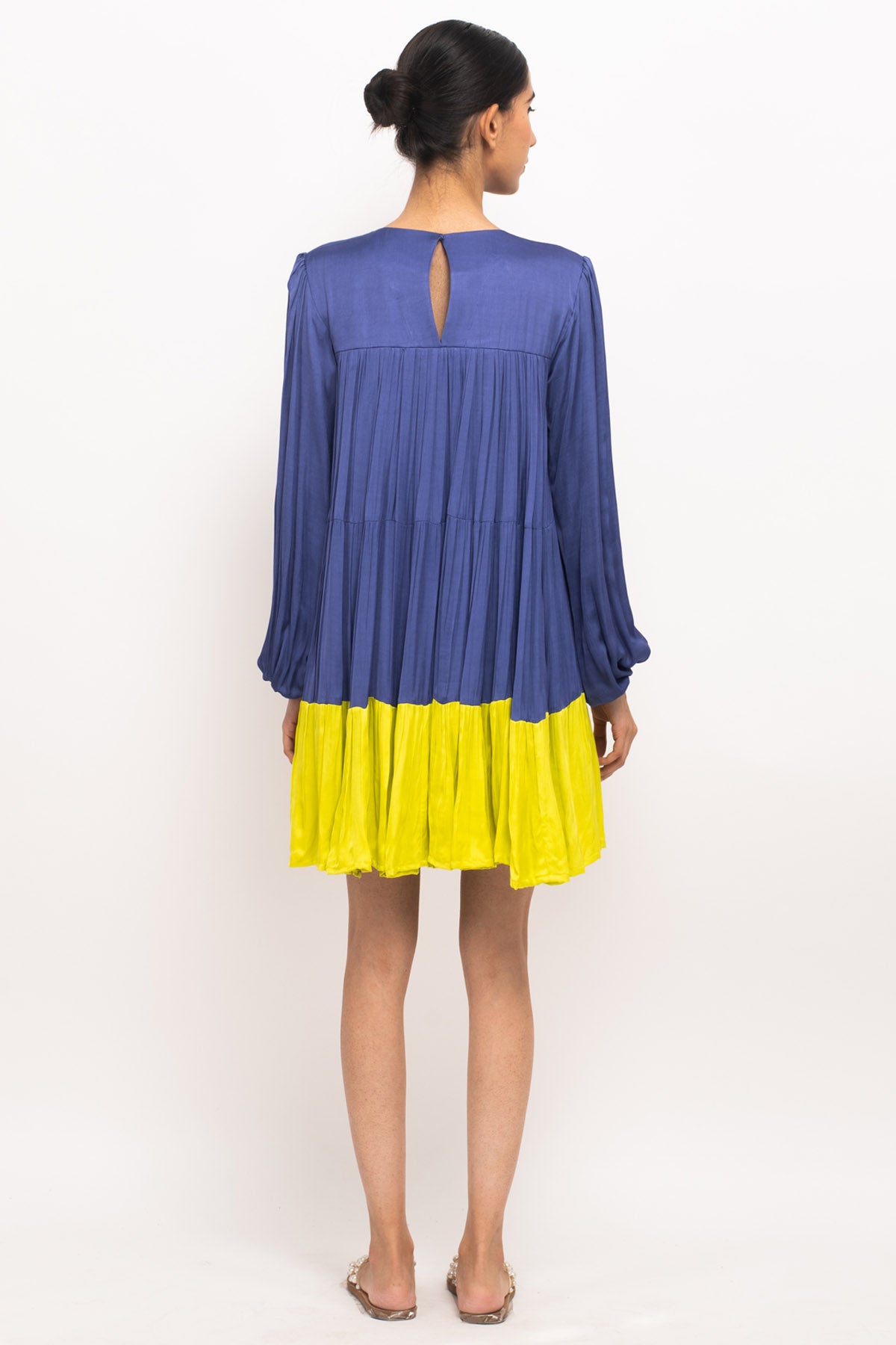 Full Sleeve Gathered Short Dress