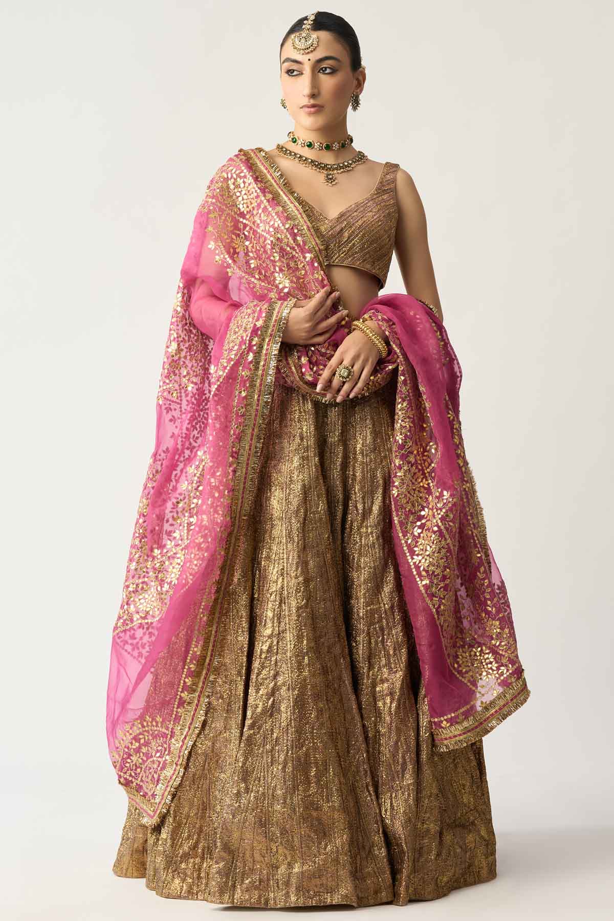 Buy ITRH, Designer Fuschia Lampi Lehenga Set Online