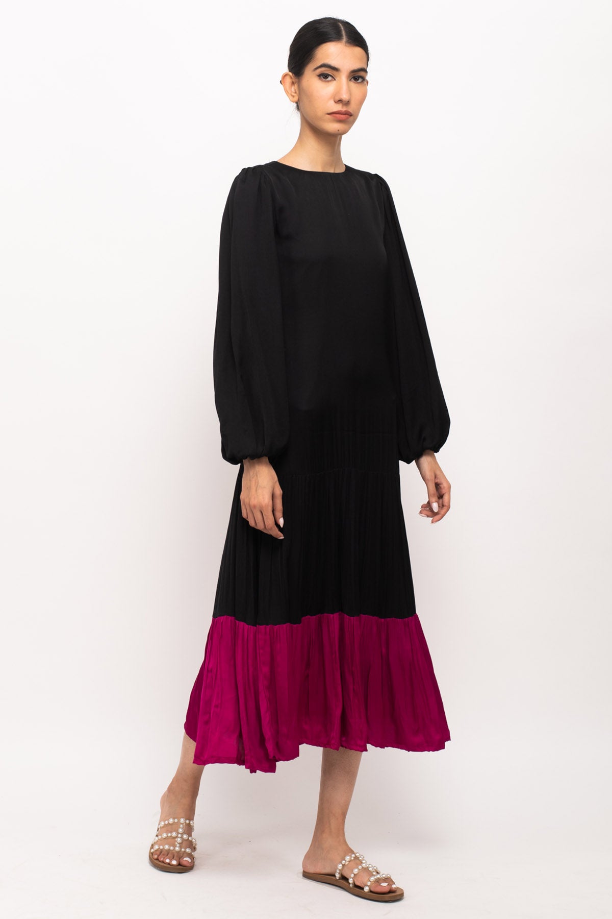 Gathered Full Sleeves Dress