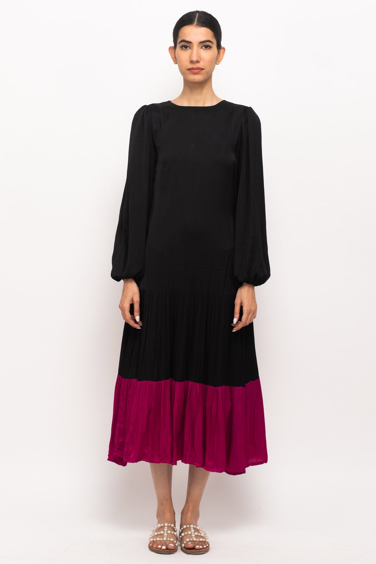 Buy Neora by Nehal ChopraGathered Full Sleeves Dress for Women Online