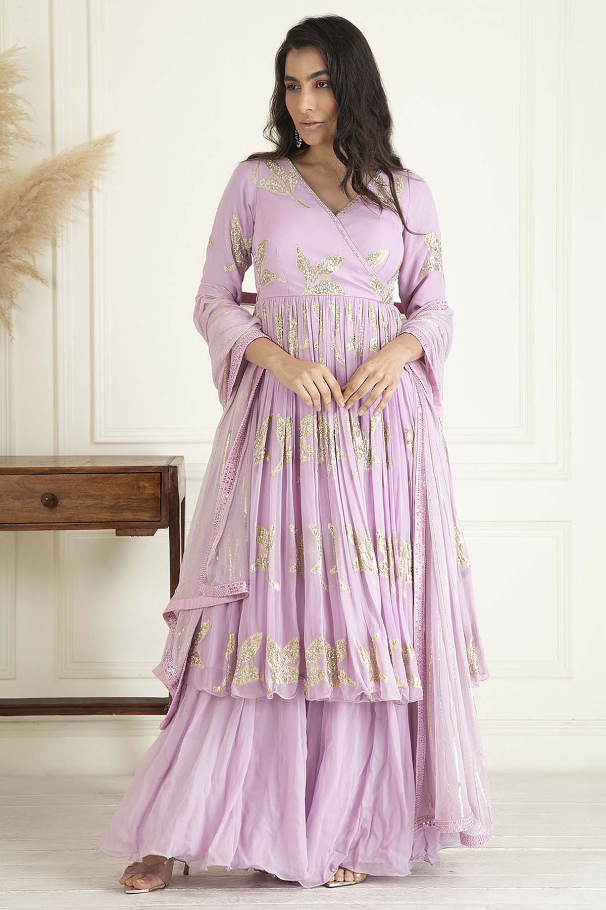 Gathered Kurta & Sharara Set