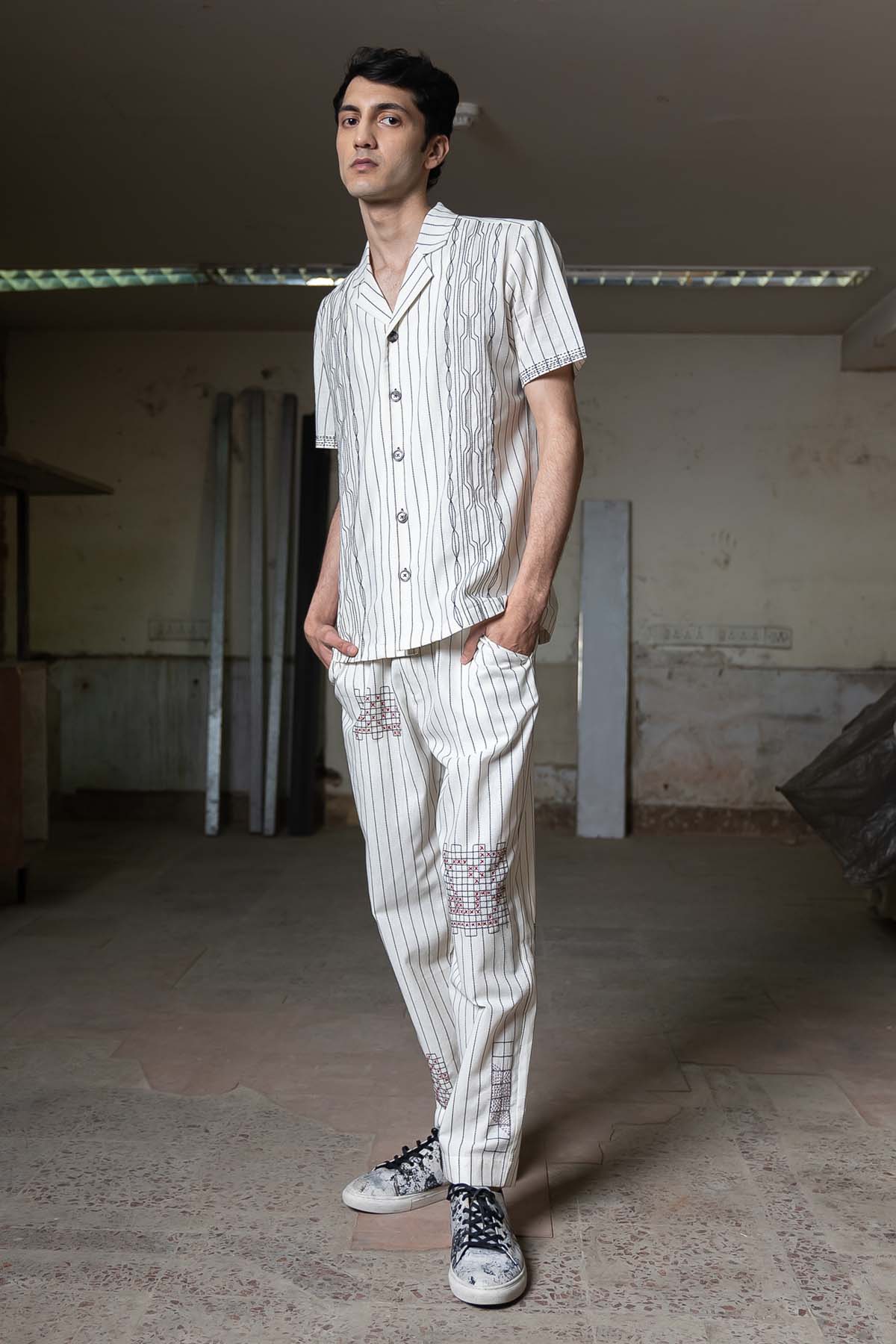 Geometric Embroidered Shirt