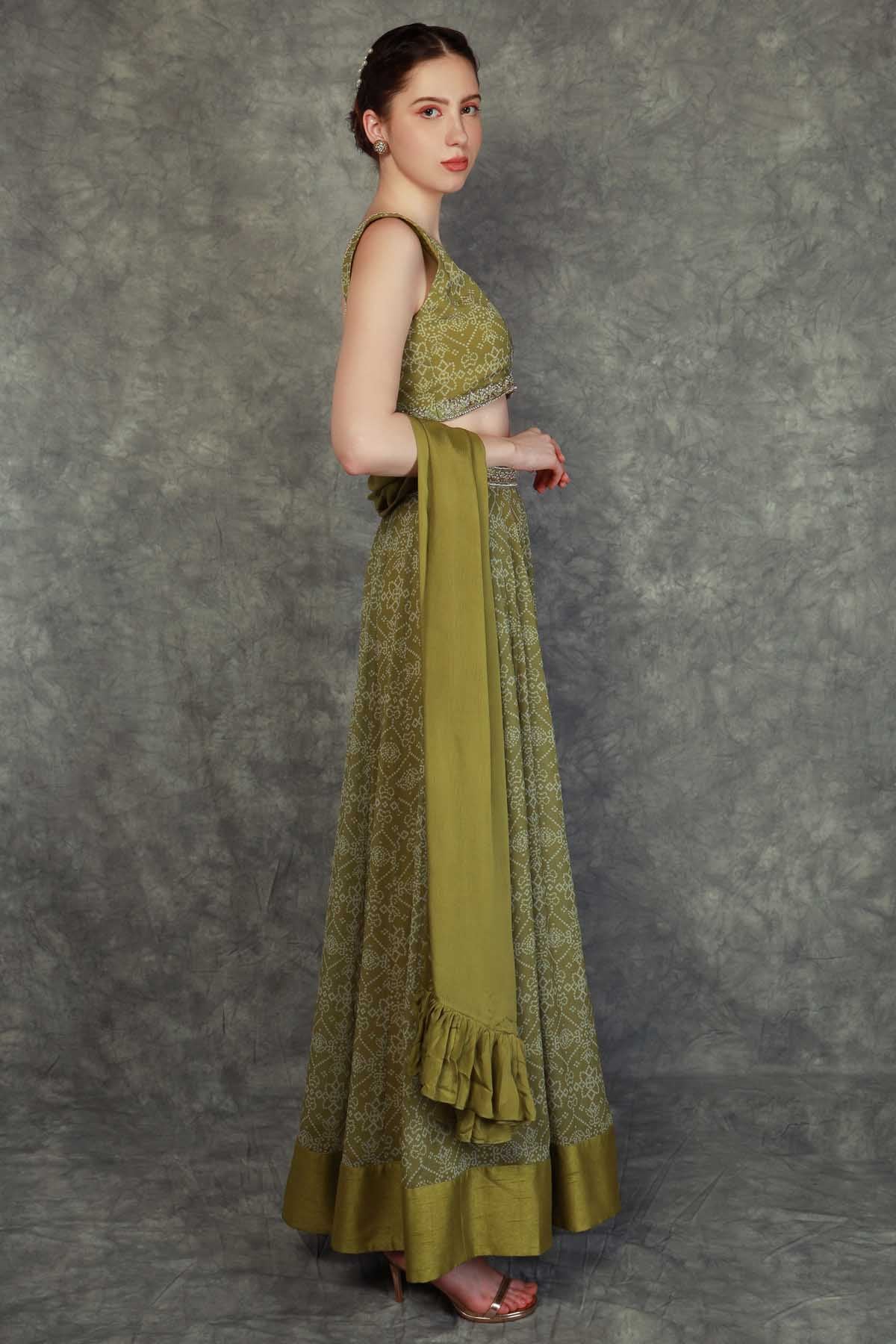 Georgette Printed Lehenga Set