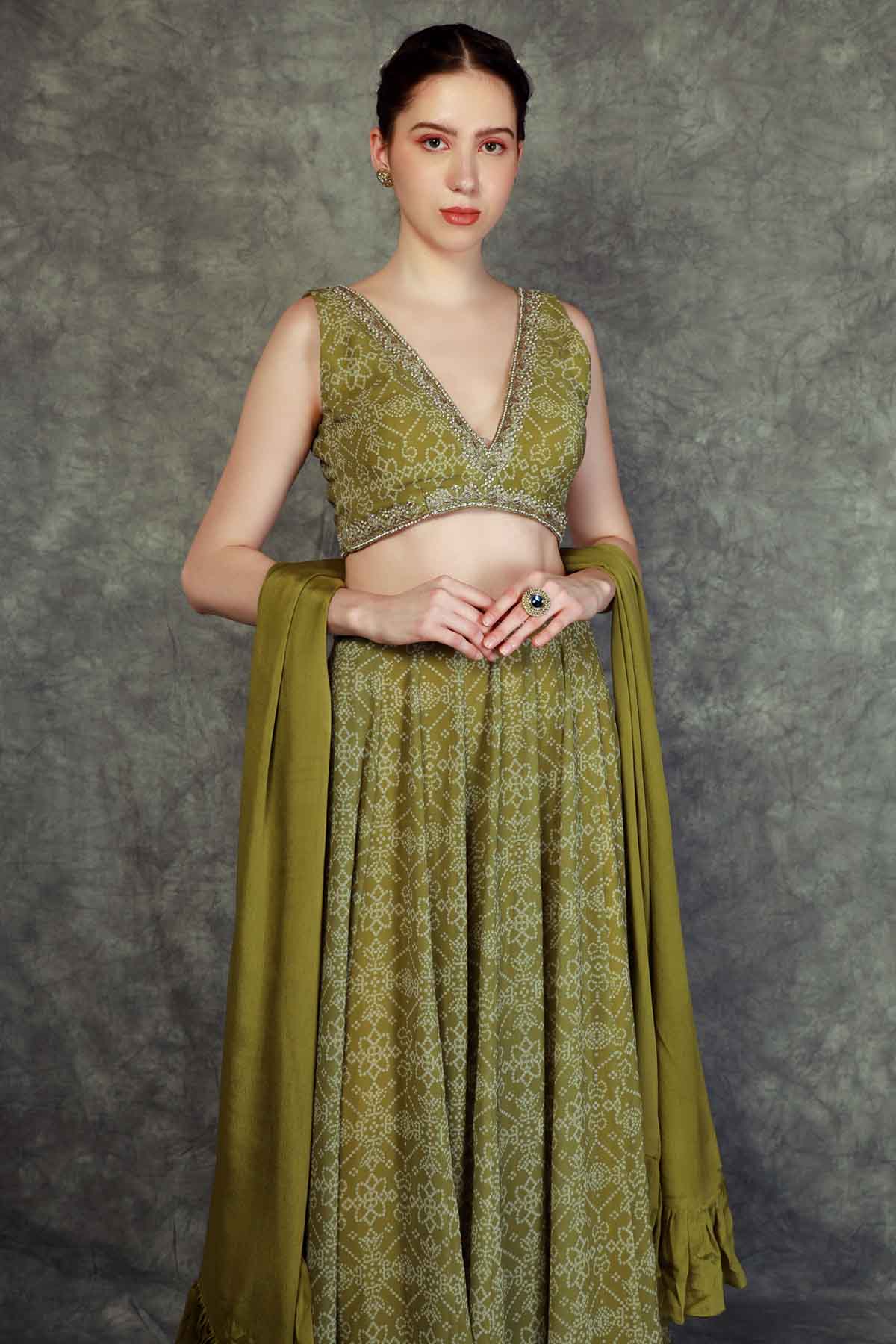 Georgette Printed Lehenga Set