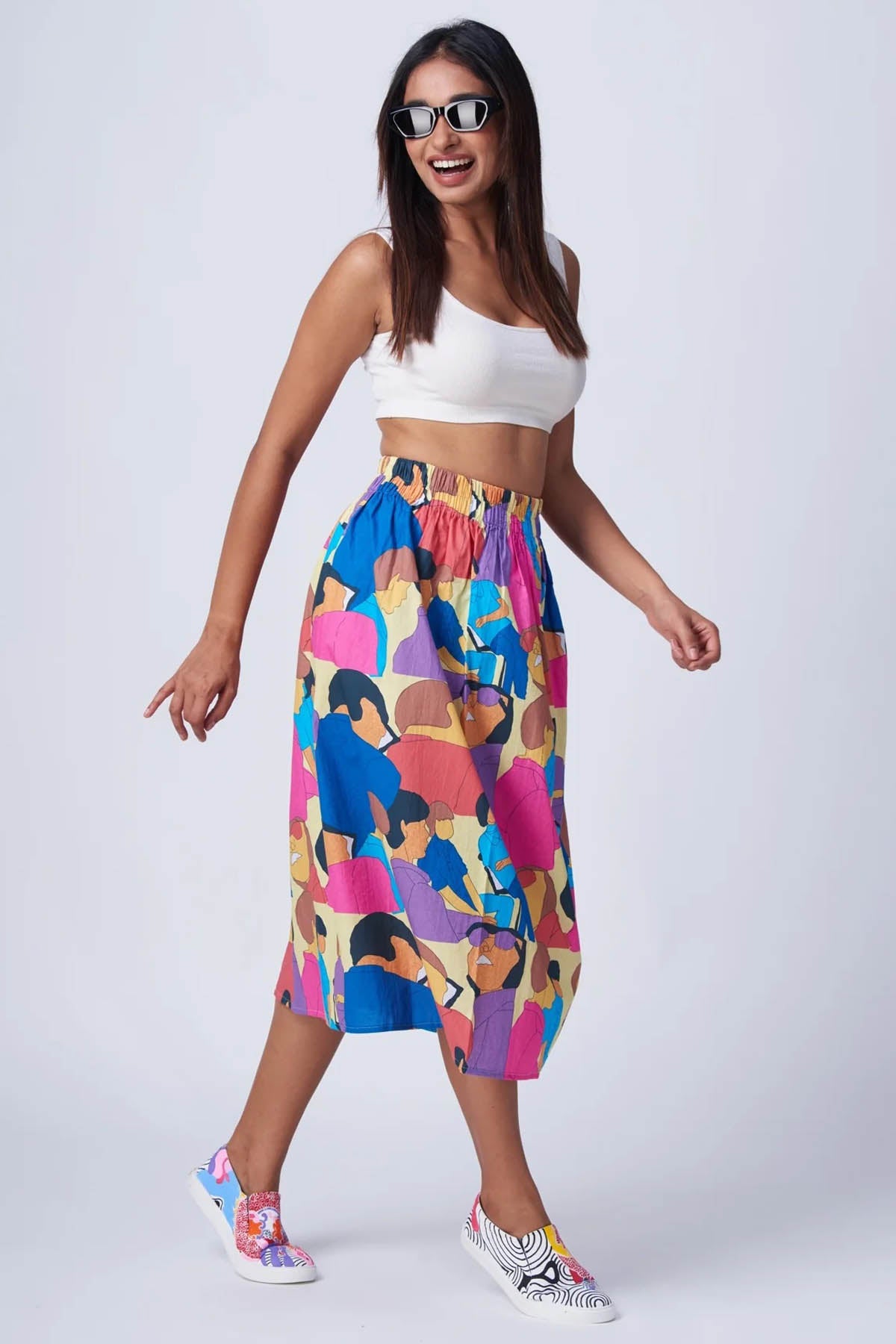 Giza Cotton Printed Skirt