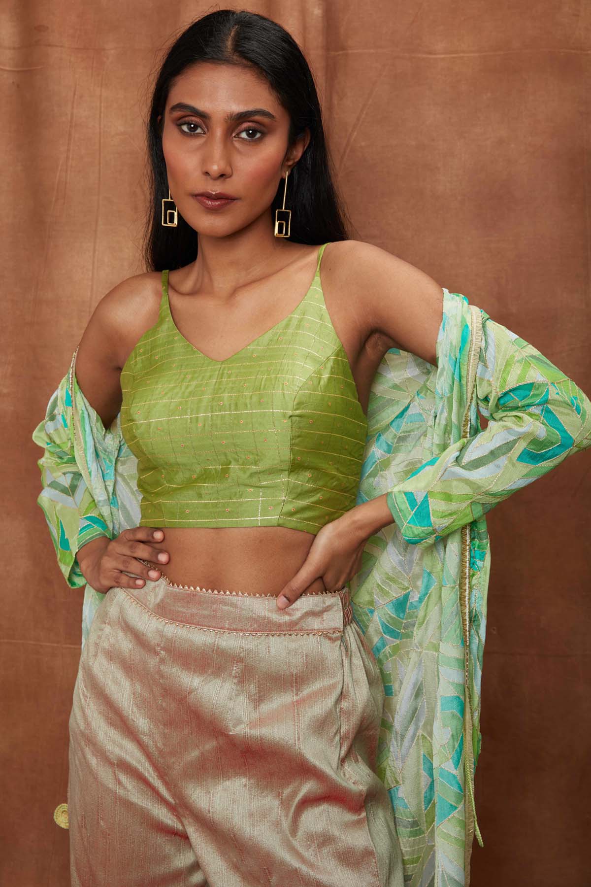 Green Jacket & Bootcut Pant Set