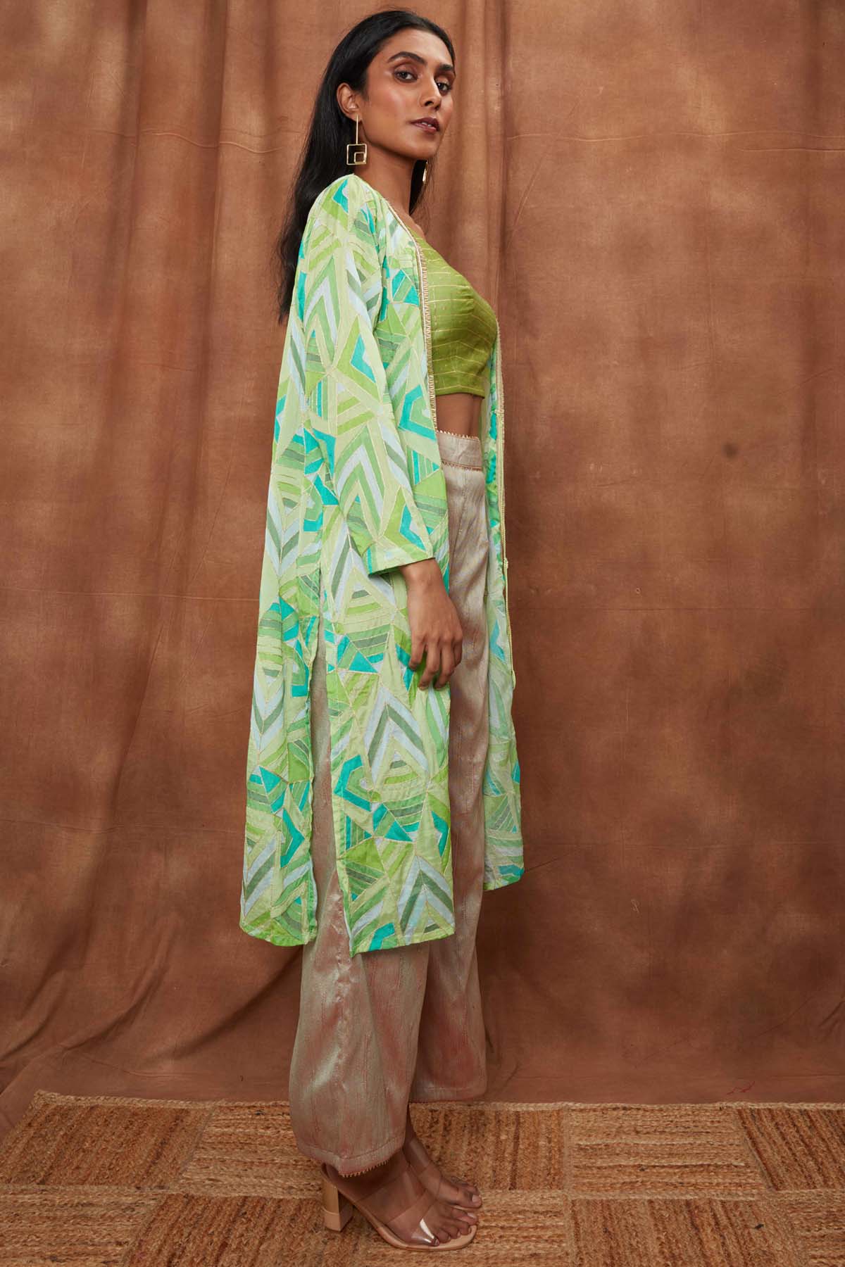 Green Jacket & Bootcut Pant Set