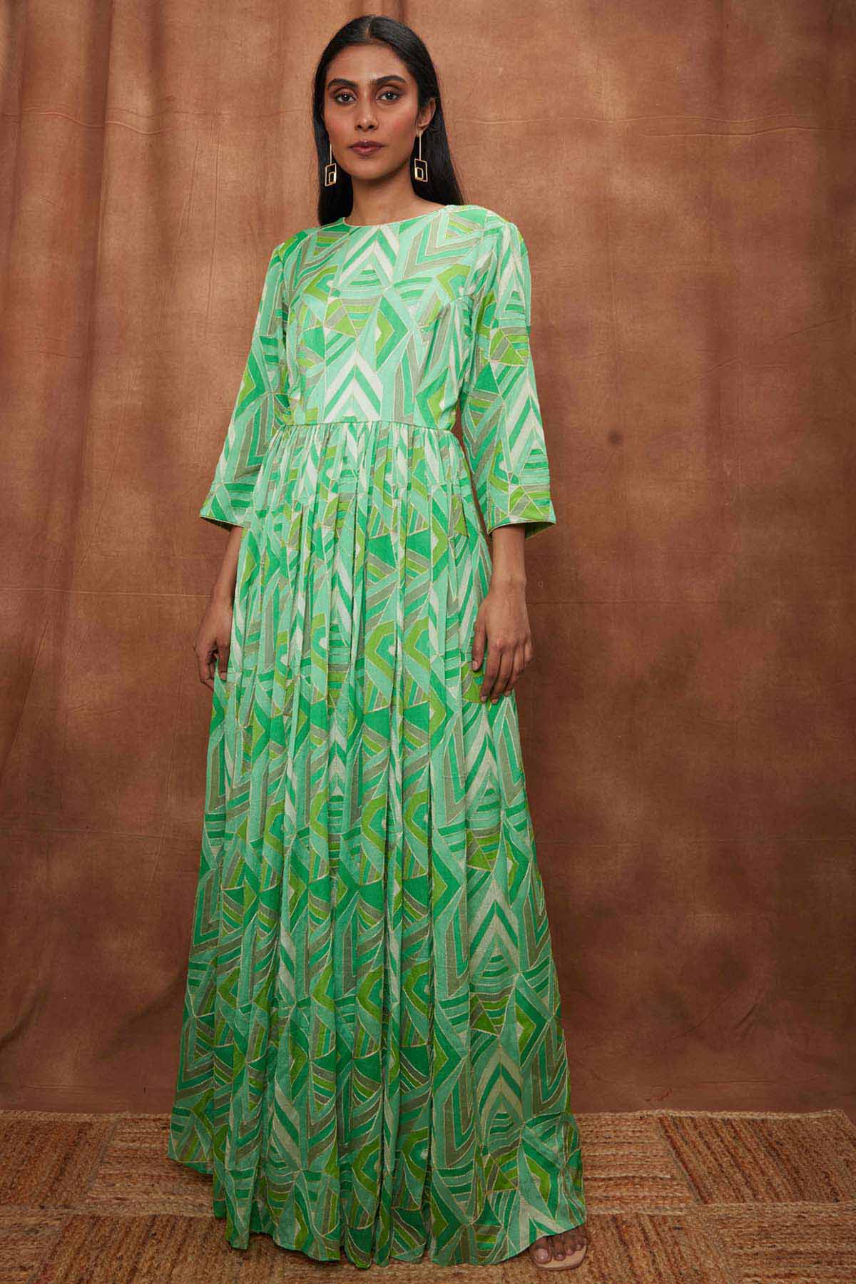 Buy Green Draped & Flowy Gown for Women Online
