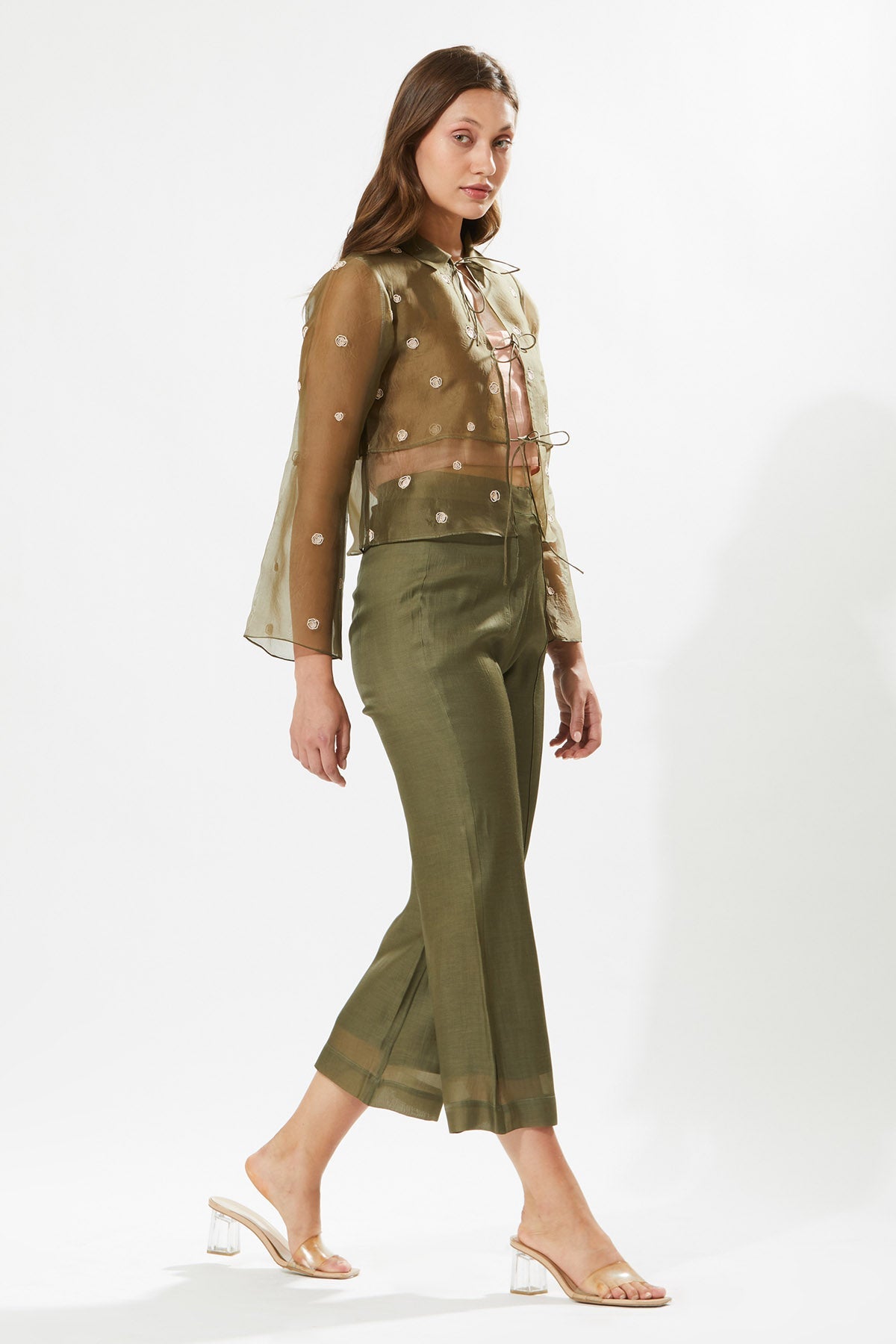 Buy Designer Meadow Green Front Tie Up Jacket for Women at ScrollnShops